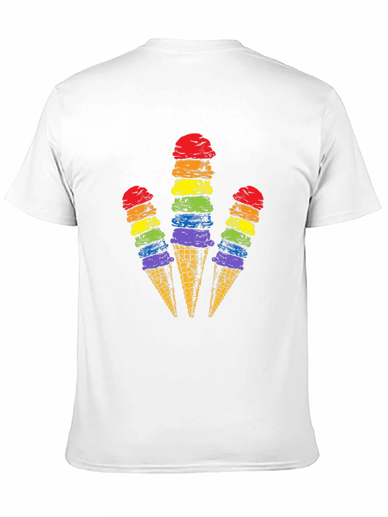 Rainbow Ice Cream Cone Graphic Tee