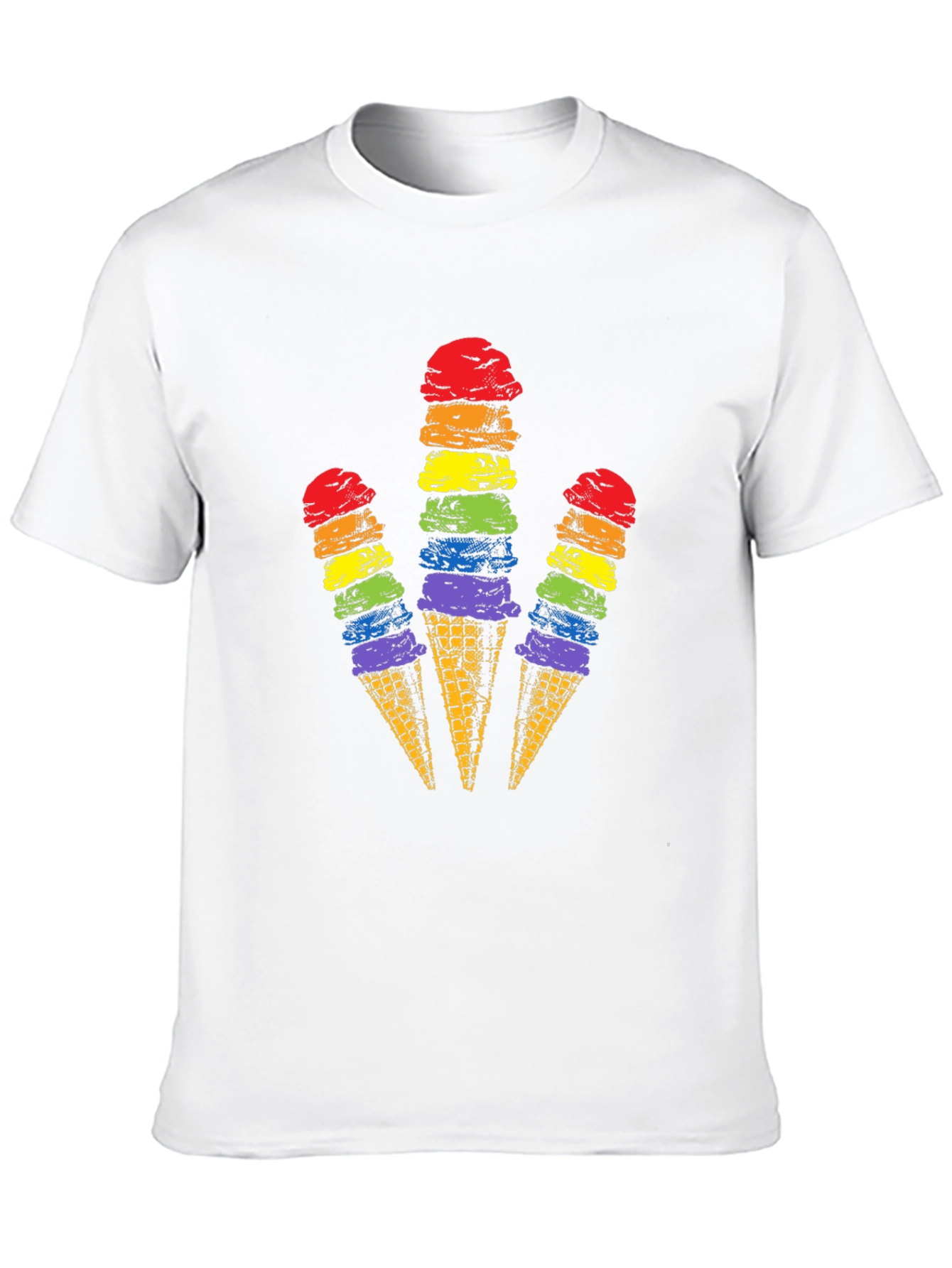 Rainbow Ice Cream Cone Graphic Tee