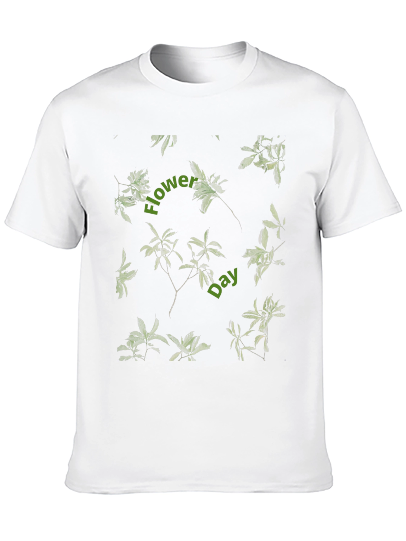 Floral Print Black Tee - Flower Day Design