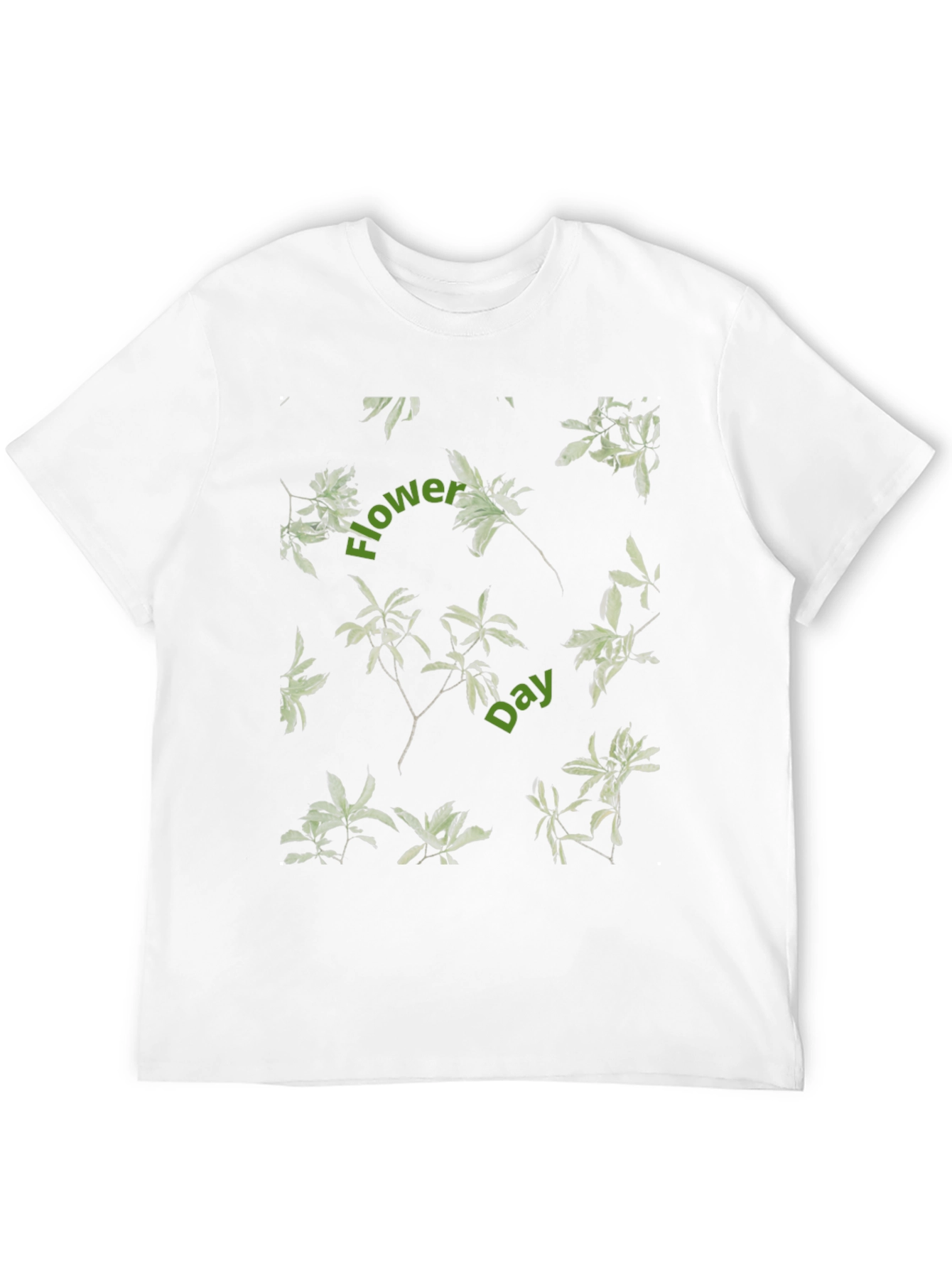 Floral Print Black Tee - Flower Day Design