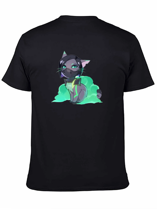 Anime Viper Cat T-Shirt - Black Graphic Tee