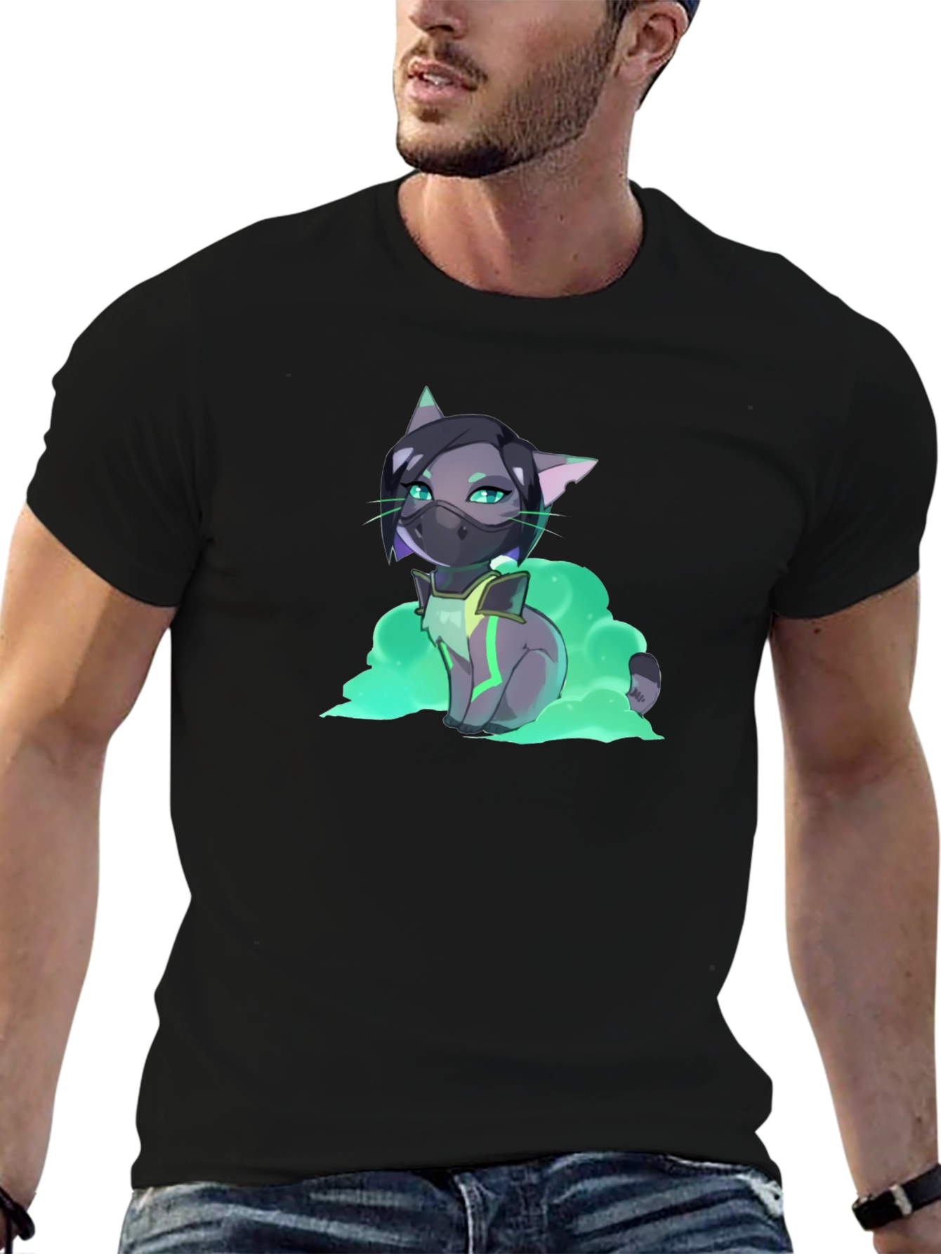 Anime Viper Cat T-Shirt - Black Graphic Tee