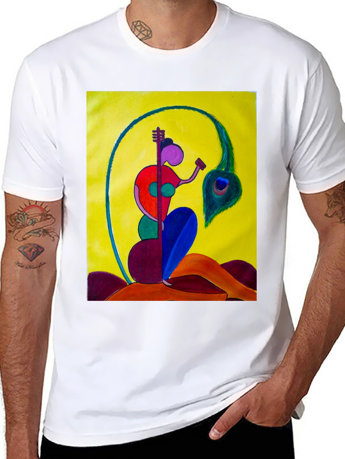 Abstract Art Printed Black T-Shirt