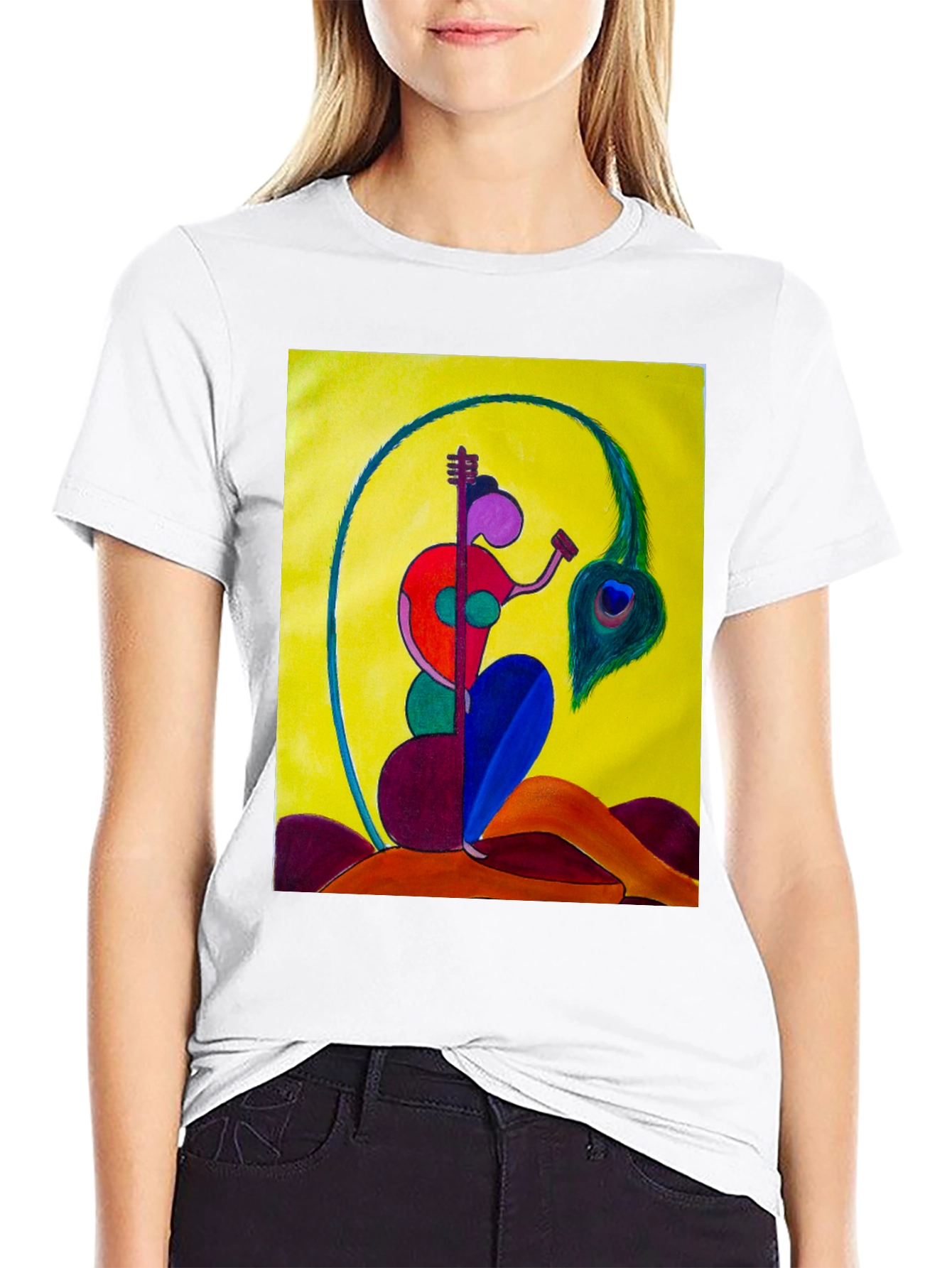 Abstract Art Printed Black T-Shirt