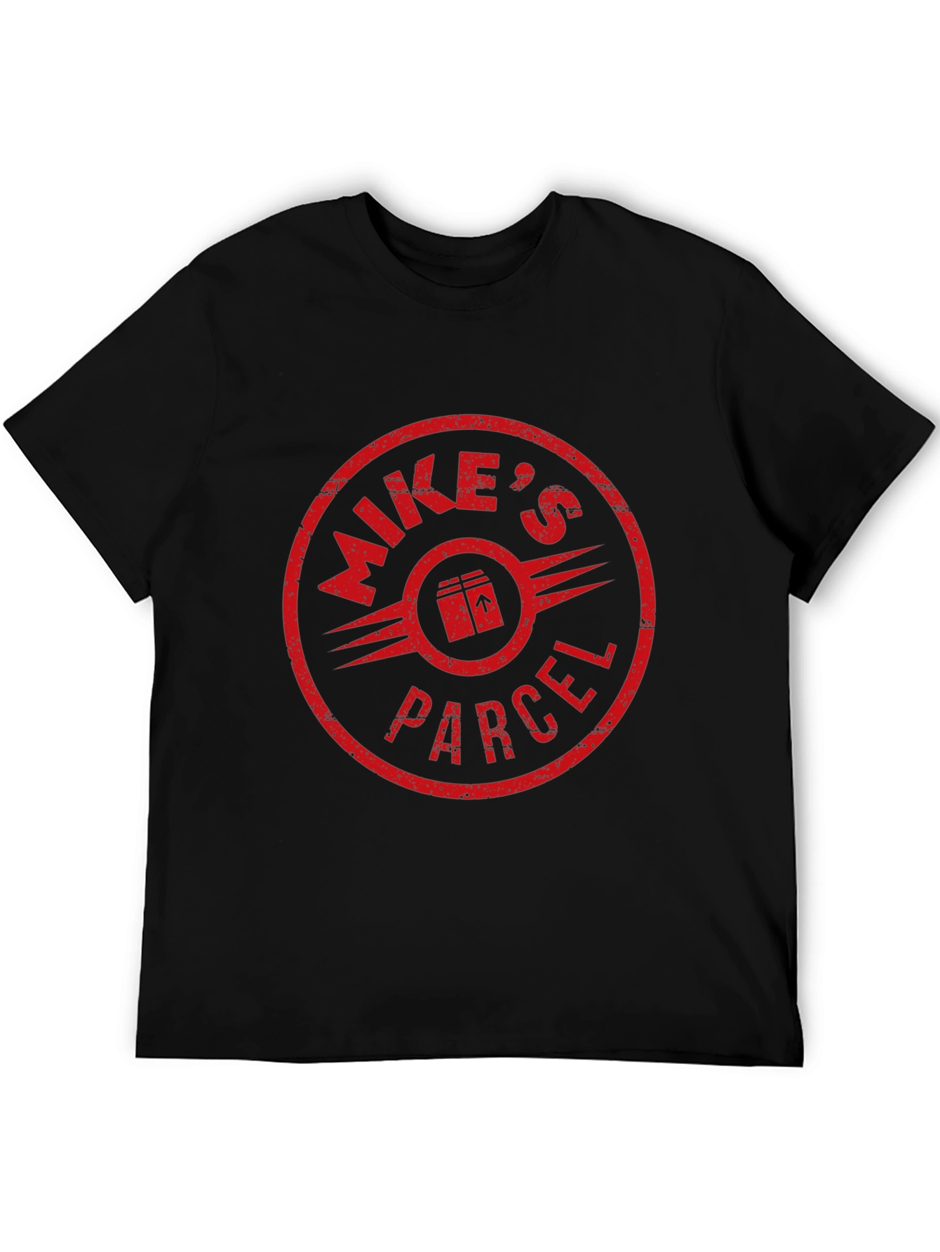 Mikes Parcel Black Graphic Tee