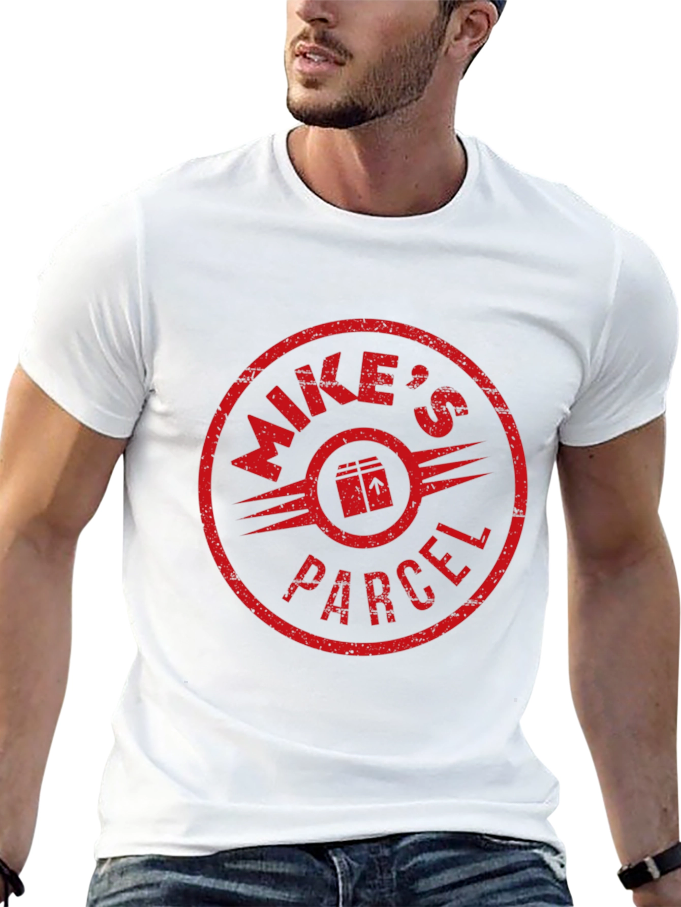 Mikes Parcel Black Graphic Tee