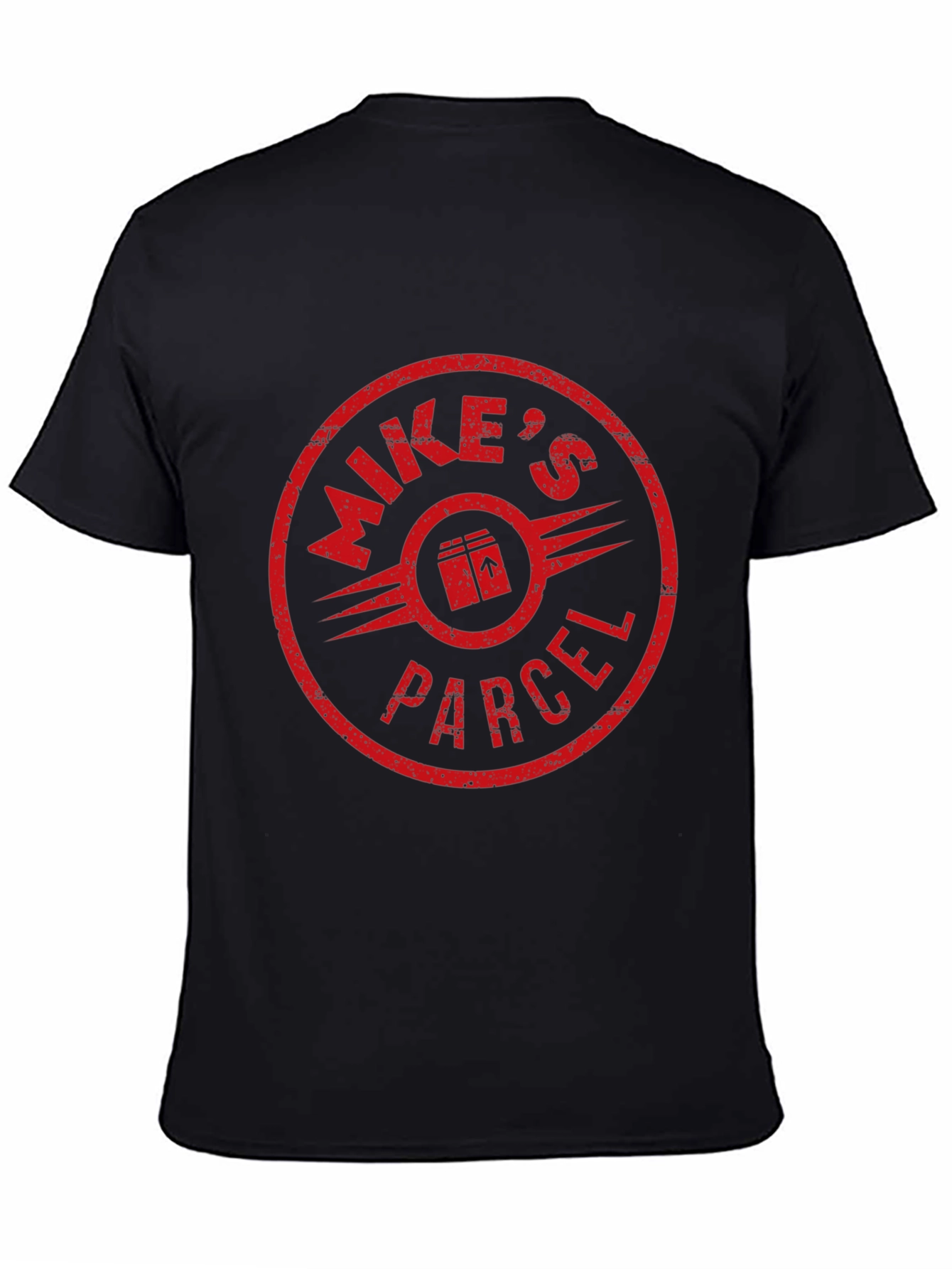 Mikes Parcel Black Graphic Tee