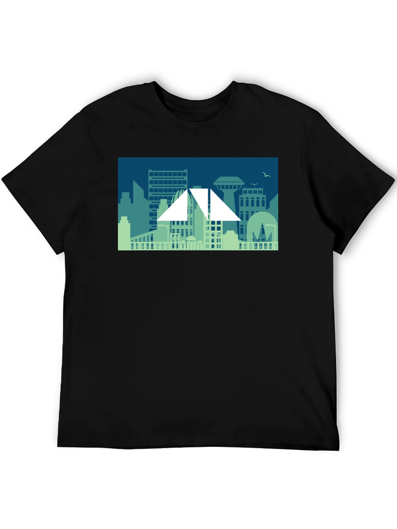 Cityscape Graphic Tee - Modern Silhouette Design