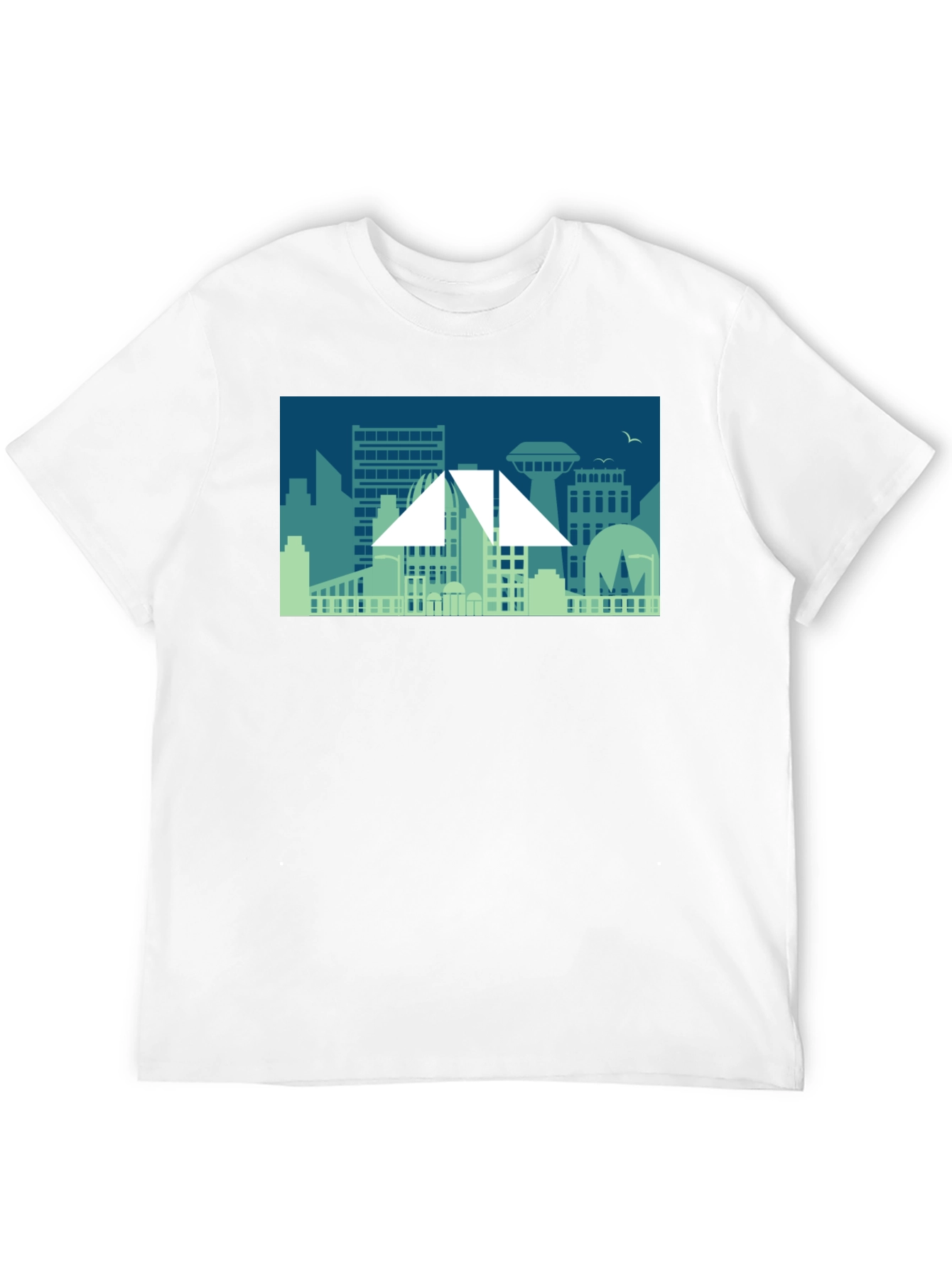 Cityscape Graphic Tee - Modern Silhouette Design