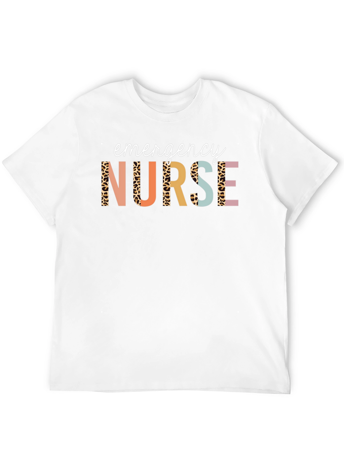 Emergency Nurse T-Shirt Leopard Print Graphic Tee