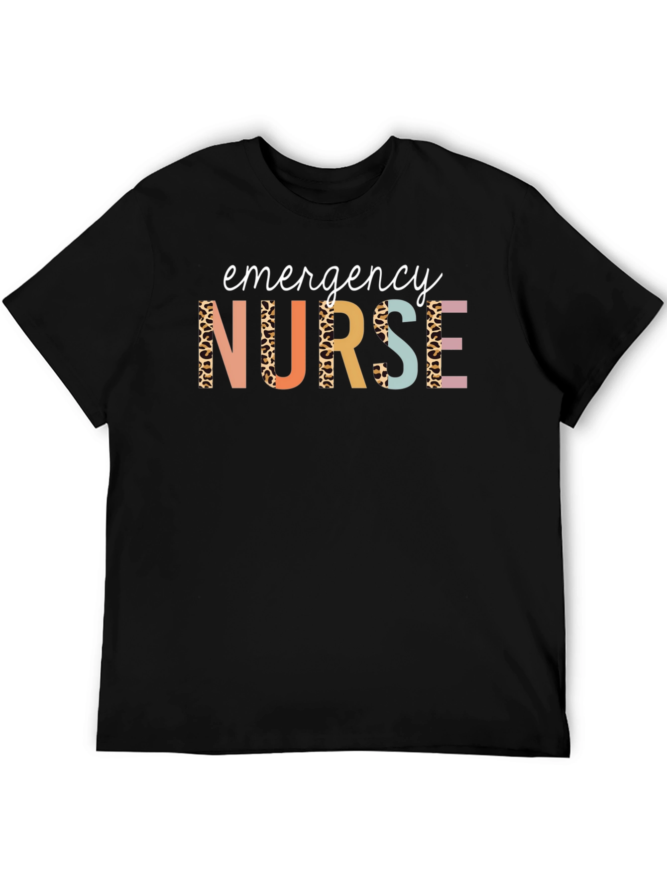 Emergency Nurse T-Shirt Leopard Print Graphic Tee
