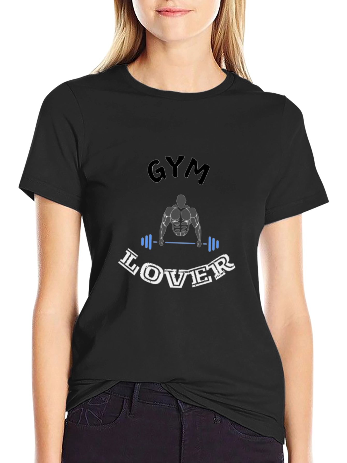 Gym Lover Black Graphic T-Shirt