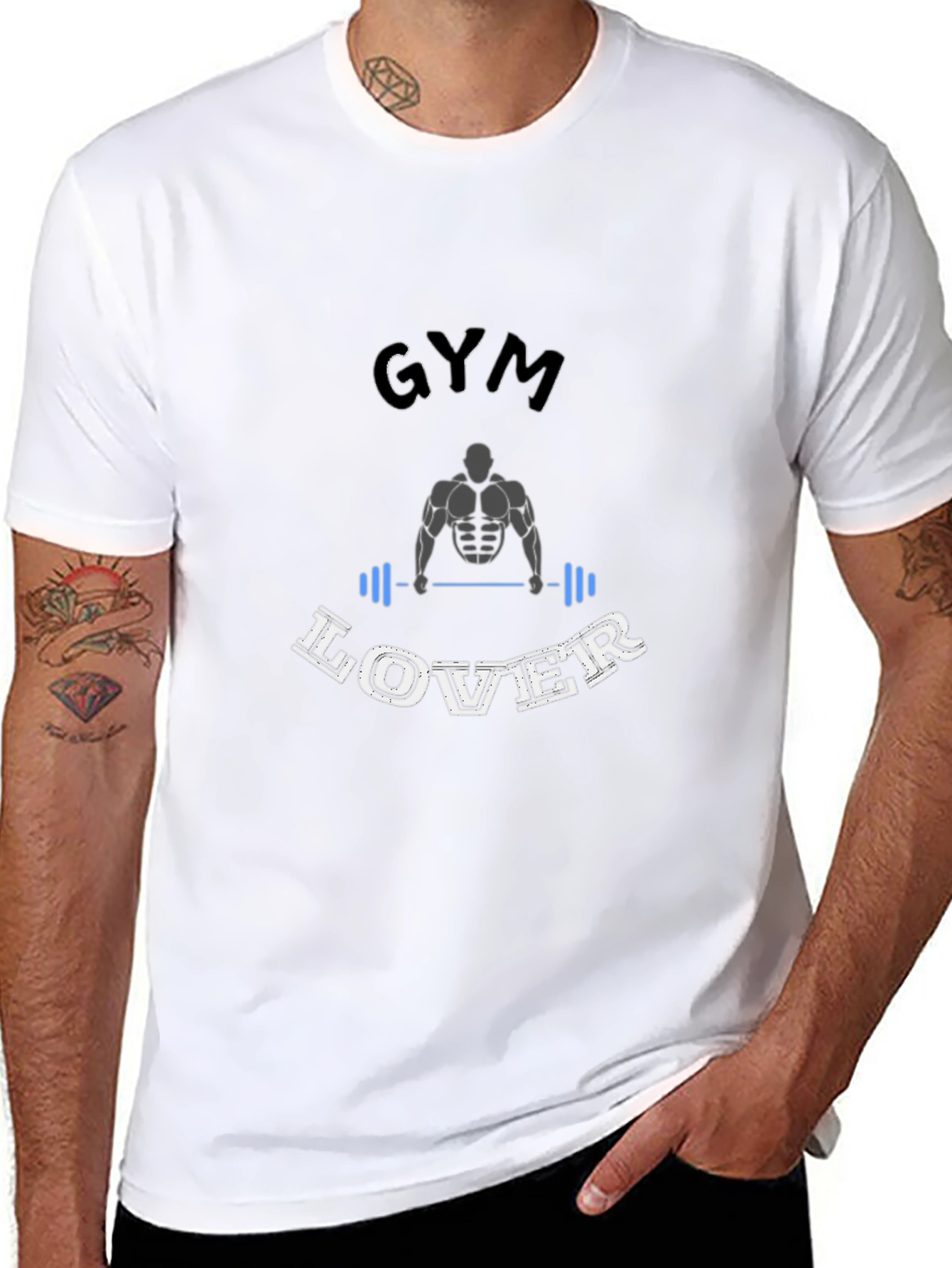 Gym Lover Black Graphic T-Shirt