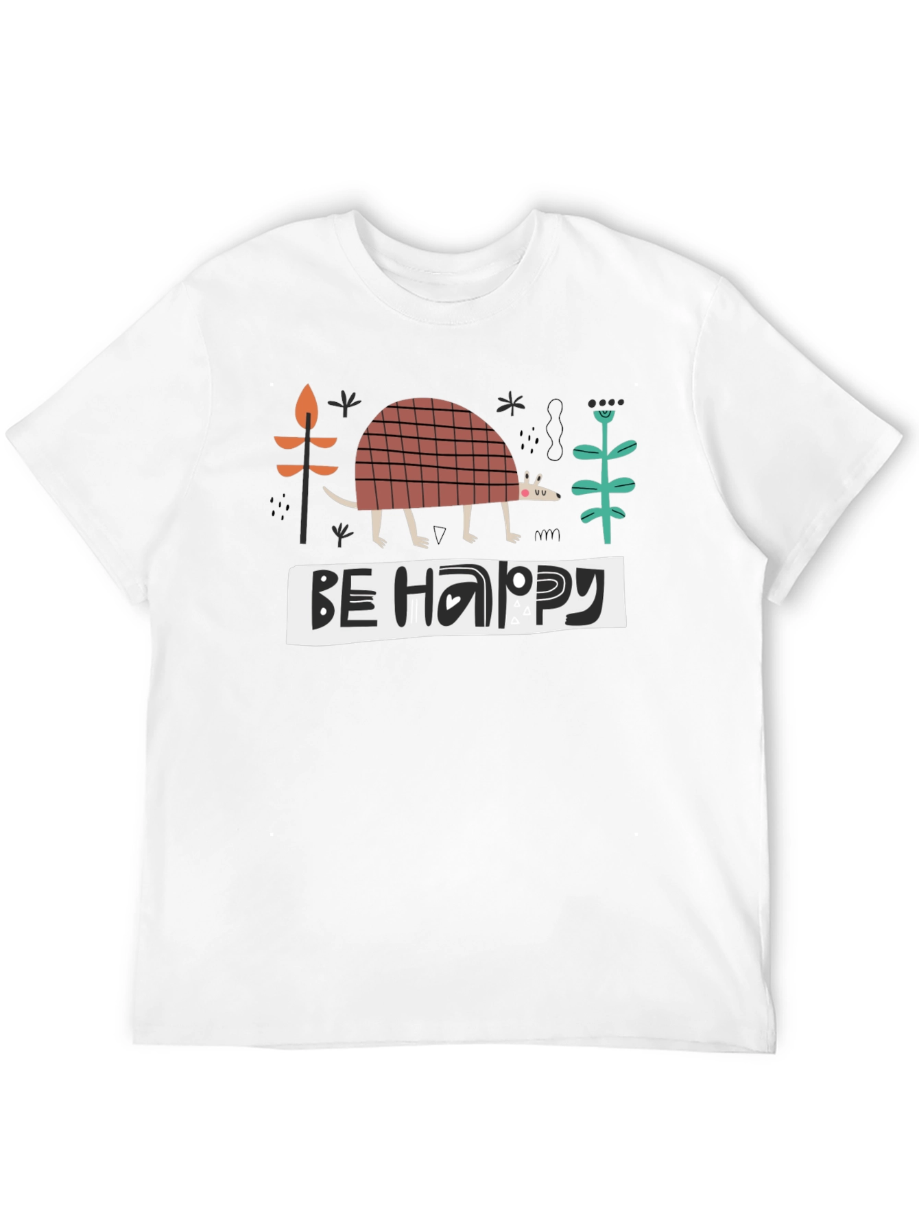 Be Happy Armadillo Graphic Tee - Black