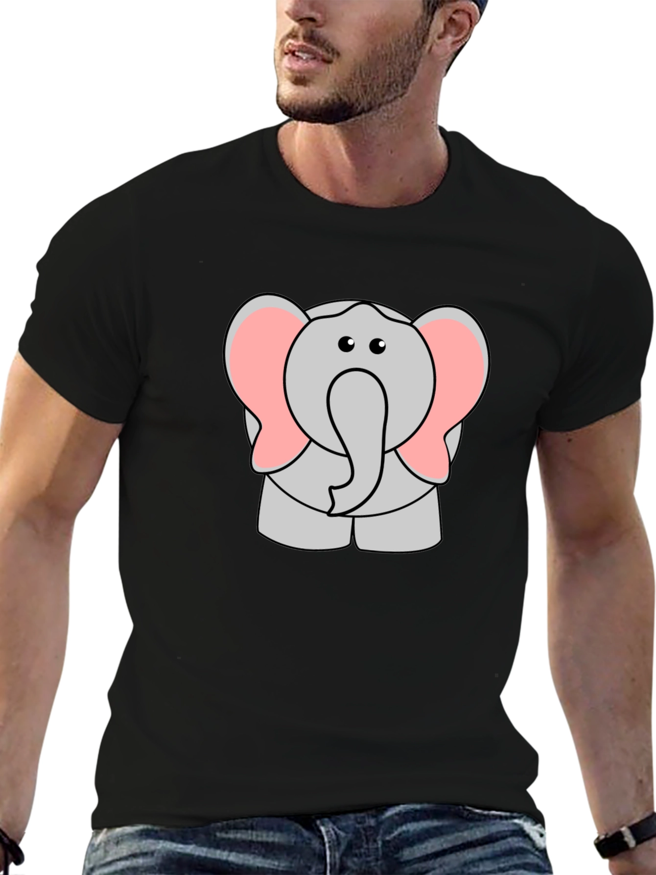 Cartoon Elephant Graphic T-Shirt - Cute Animal Tee