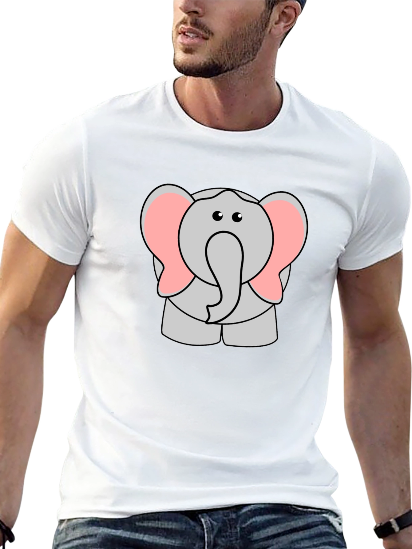 Cartoon Elephant Graphic T-Shirt - Cute Animal Tee