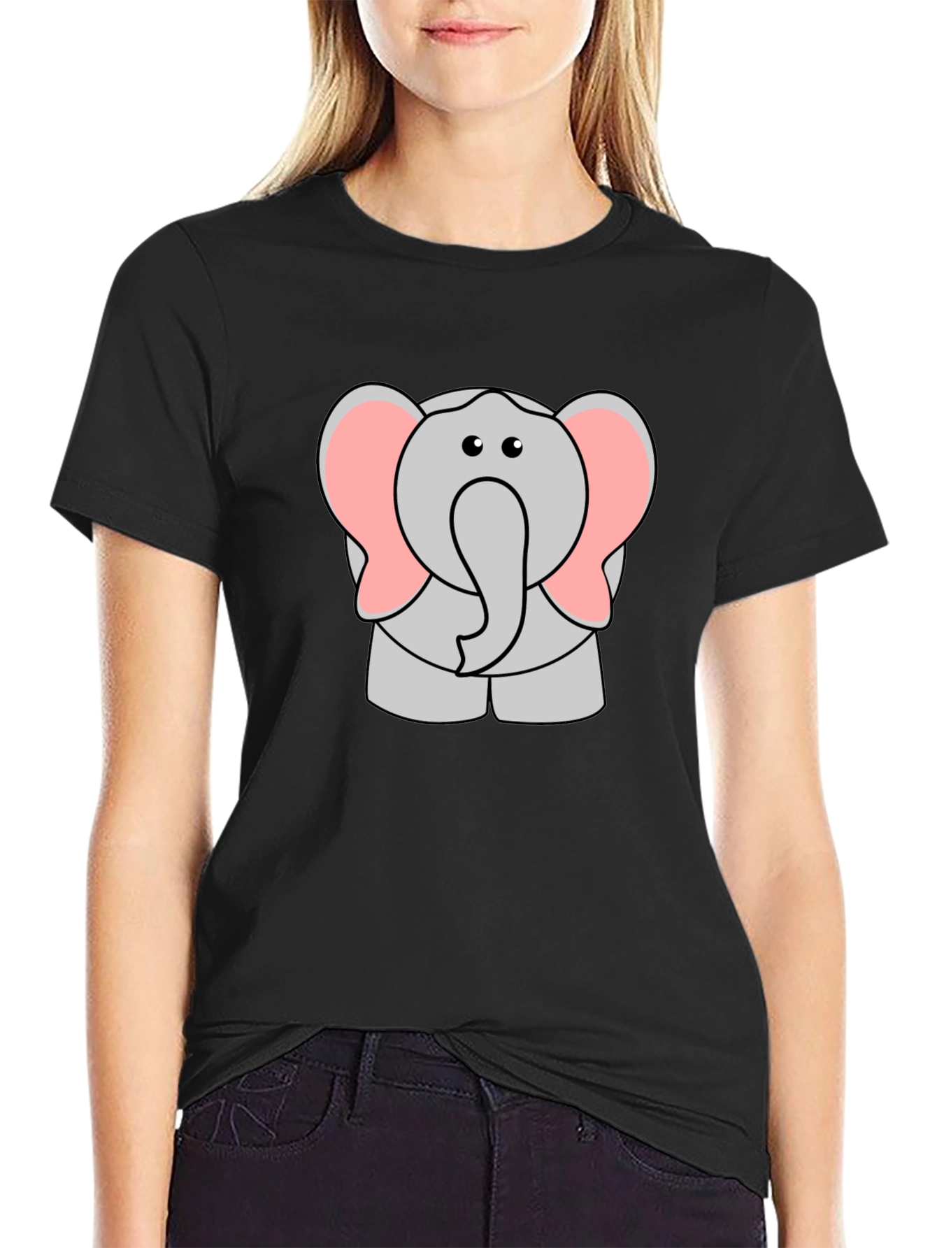 Cartoon Elephant Graphic T-Shirt - Cute Animal Tee