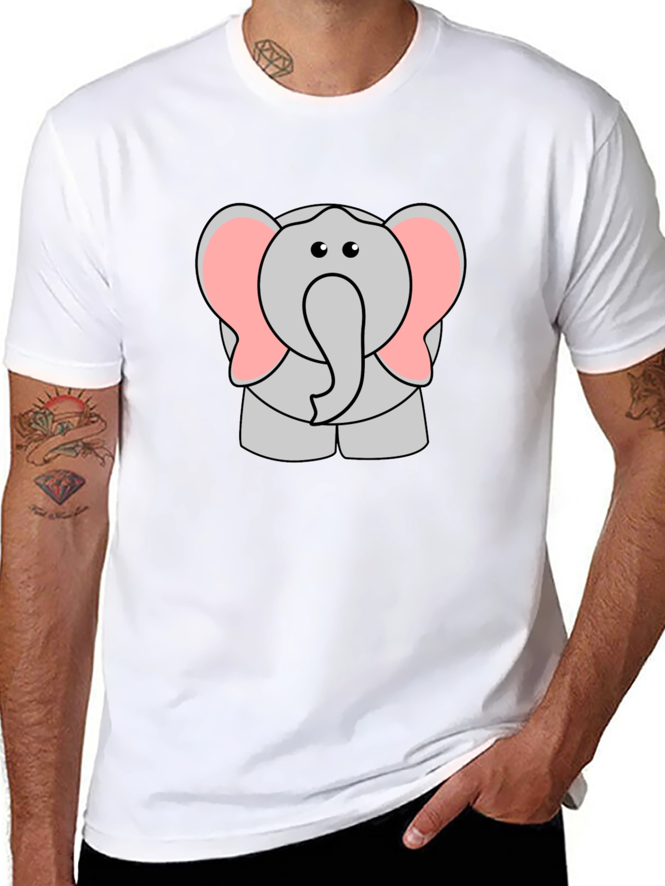 Cartoon Elephant Graphic T-Shirt - Cute Animal Tee