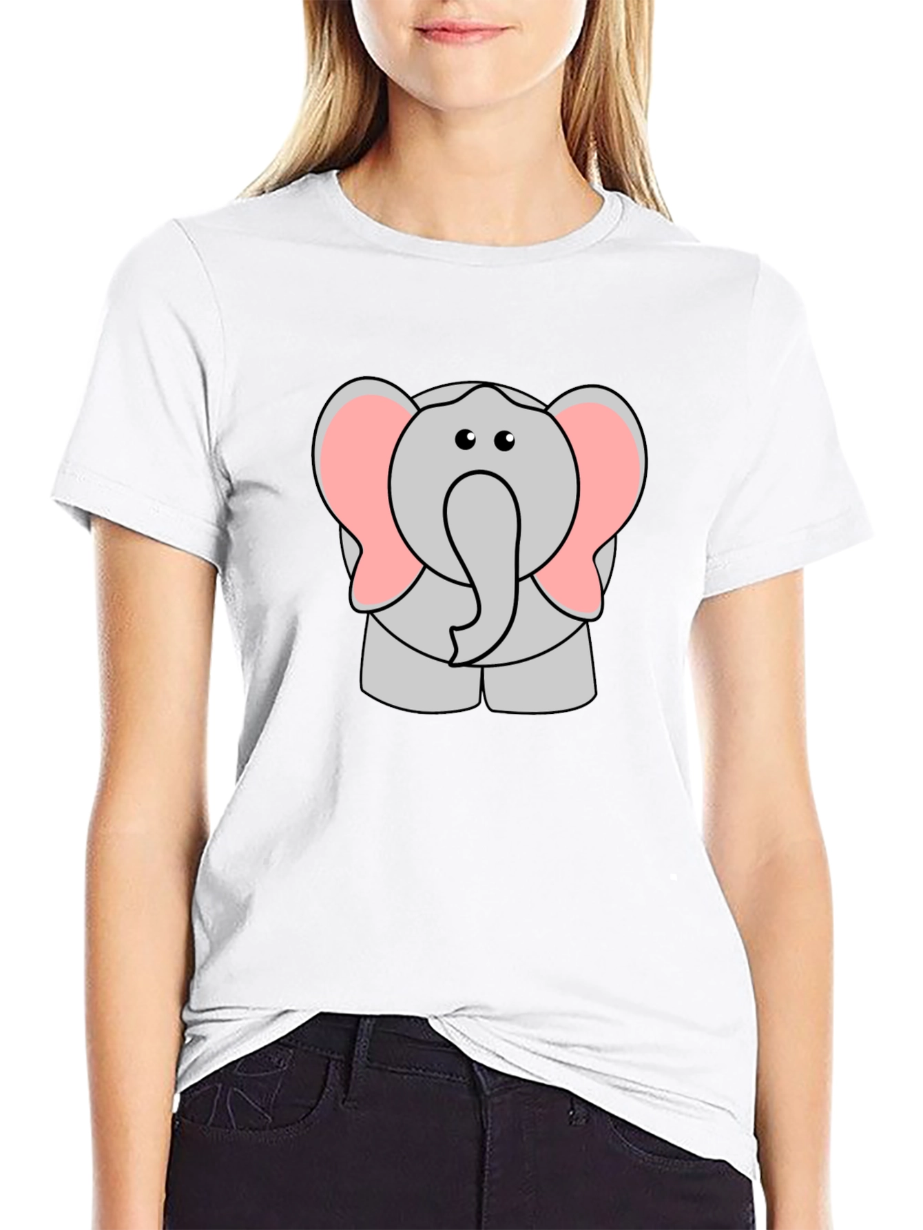 Cartoon Elephant Graphic T-Shirt - Cute Animal Tee