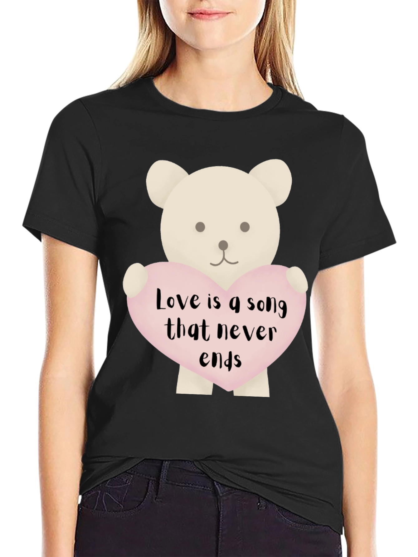 Love Song Teddy Bear Graphic T-Shirt