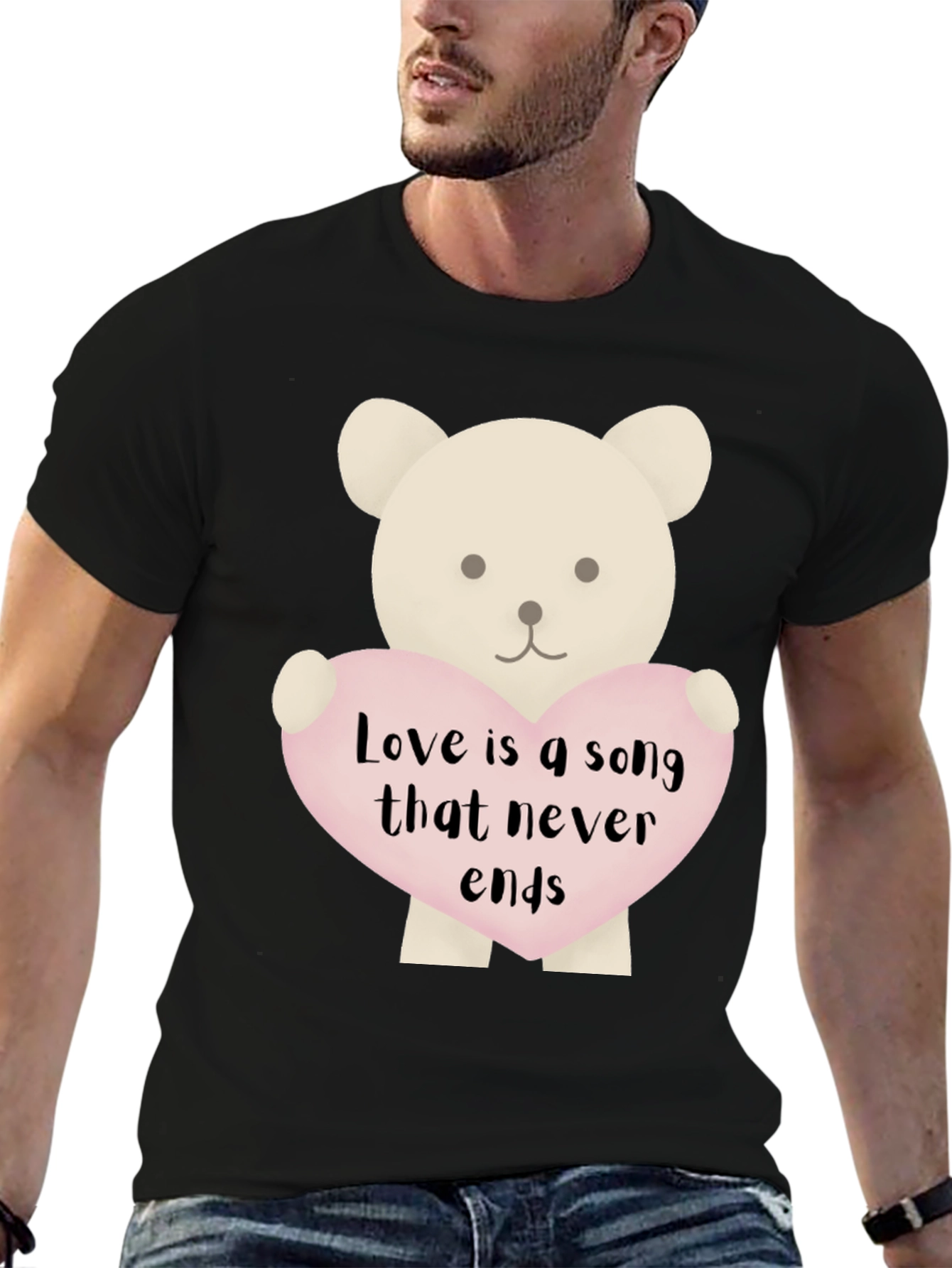 Love Song Teddy Bear Graphic T-Shirt