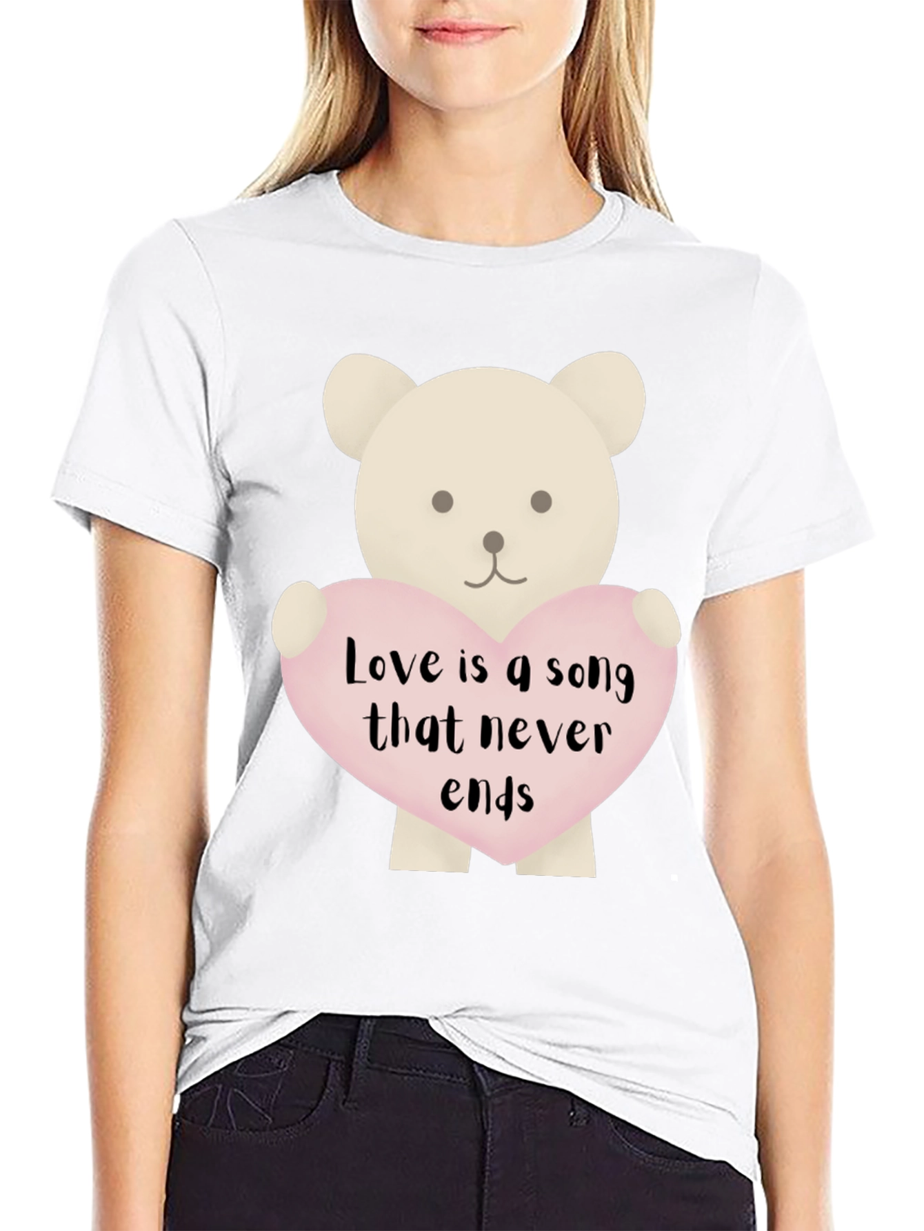 Love Song Teddy Bear Graphic T-Shirt