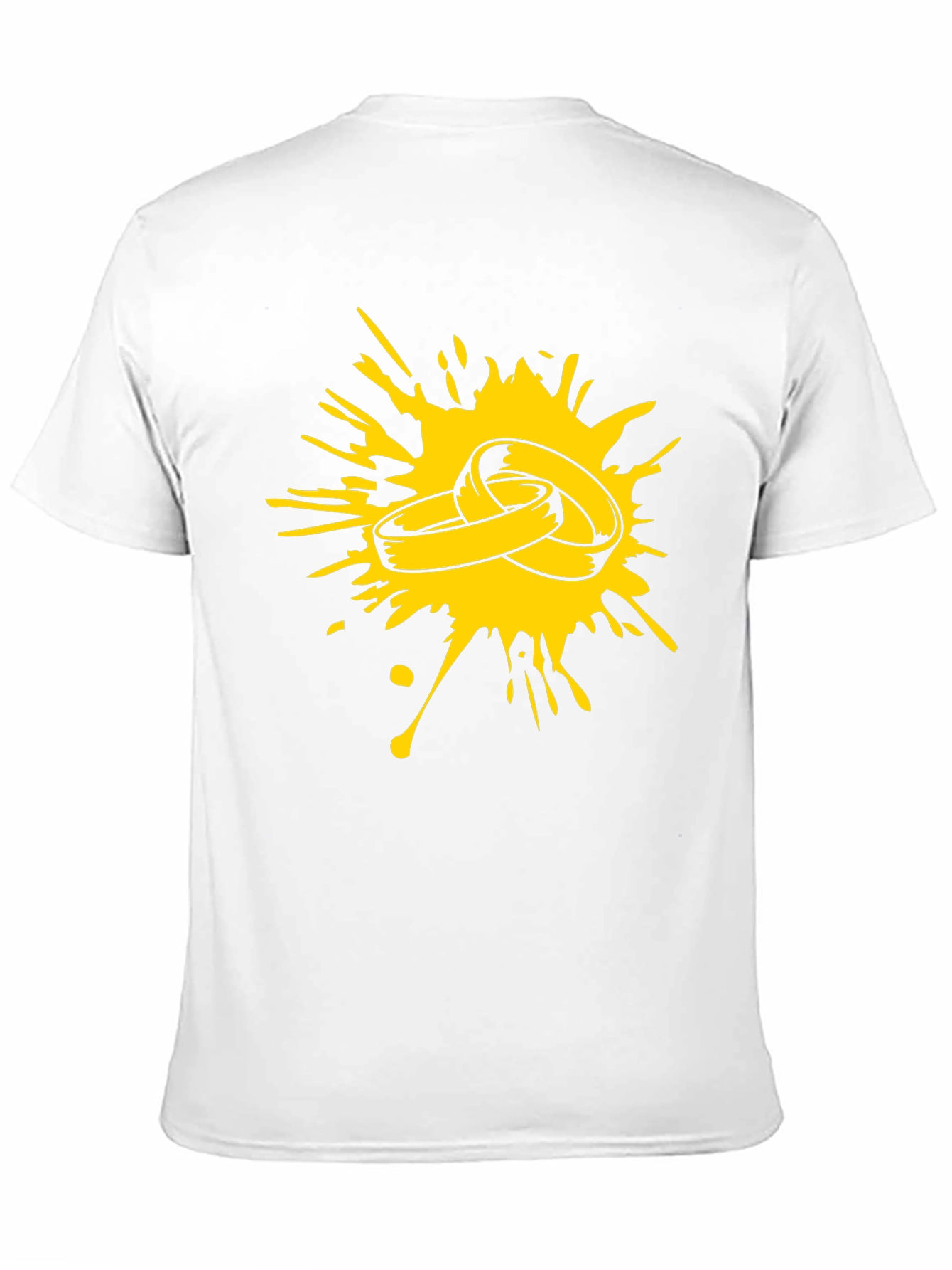 Splash of Love: Black T-Shirt with Ring Graphic