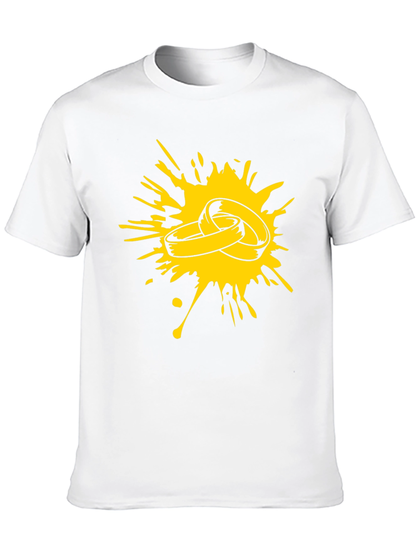Splash of Love: Black T-Shirt with Ring Graphic