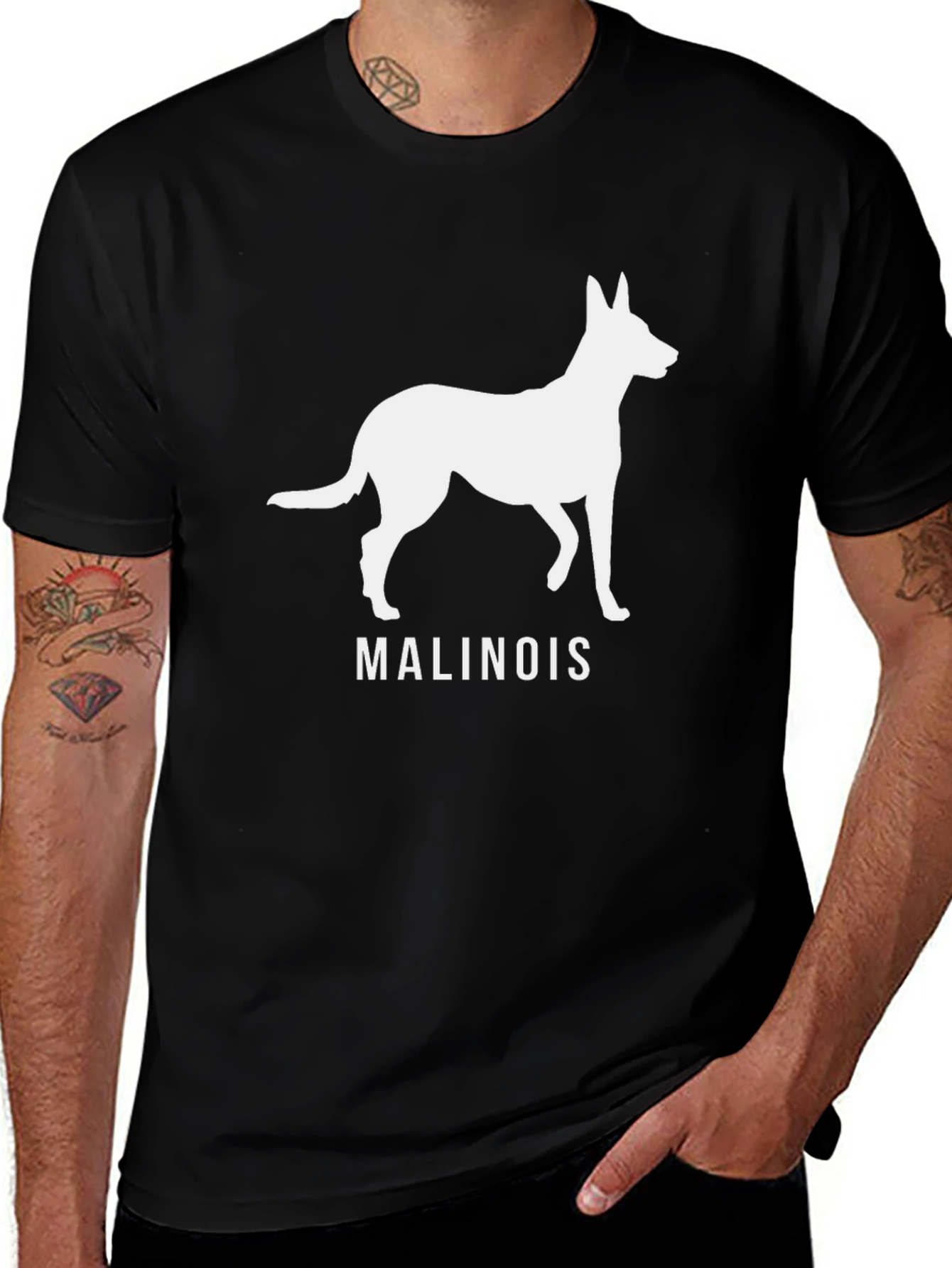 Malinois Dog Breed Graphic T-Shirt - Black