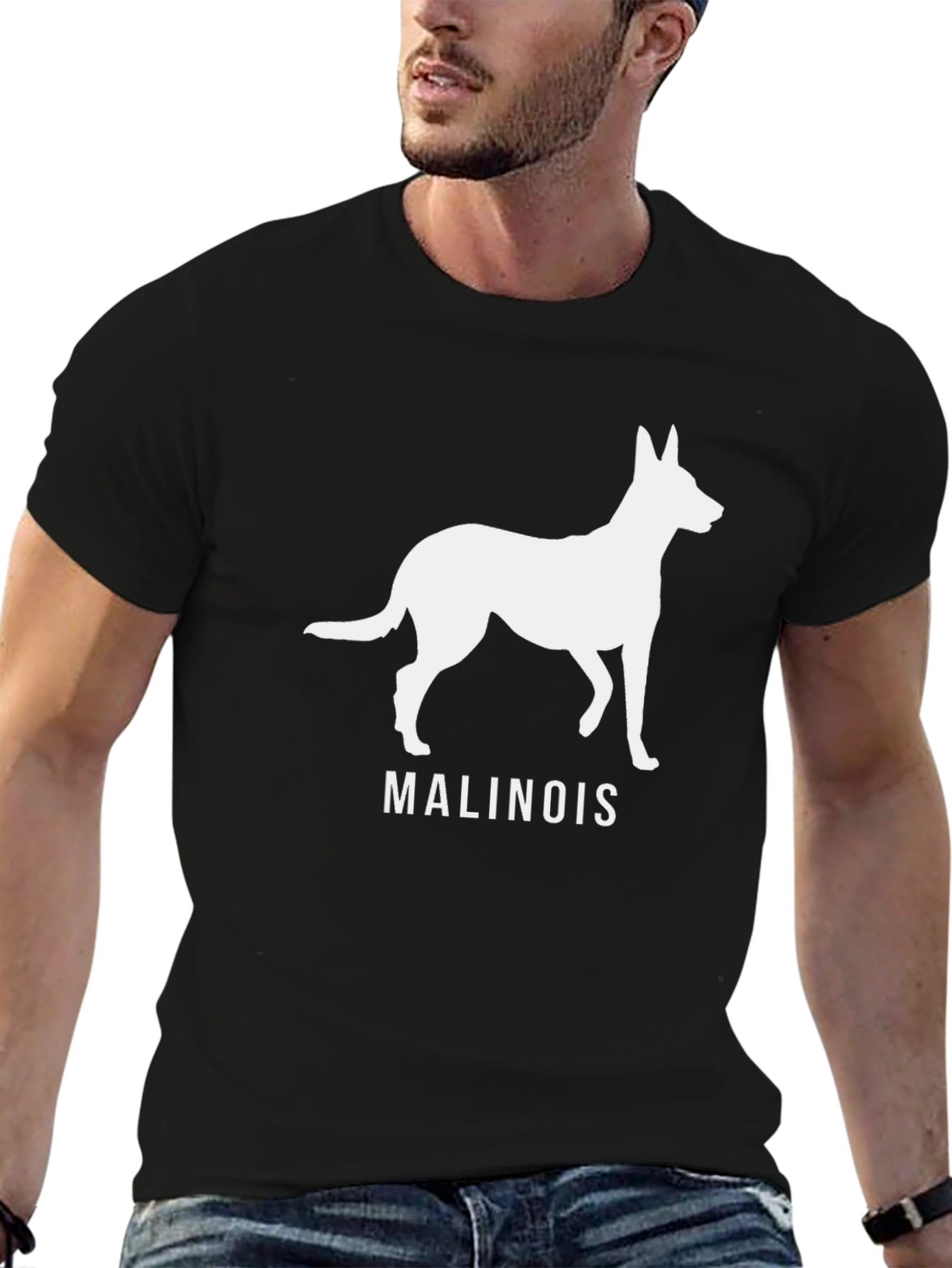 Malinois Dog Breed Graphic T-Shirt - Black