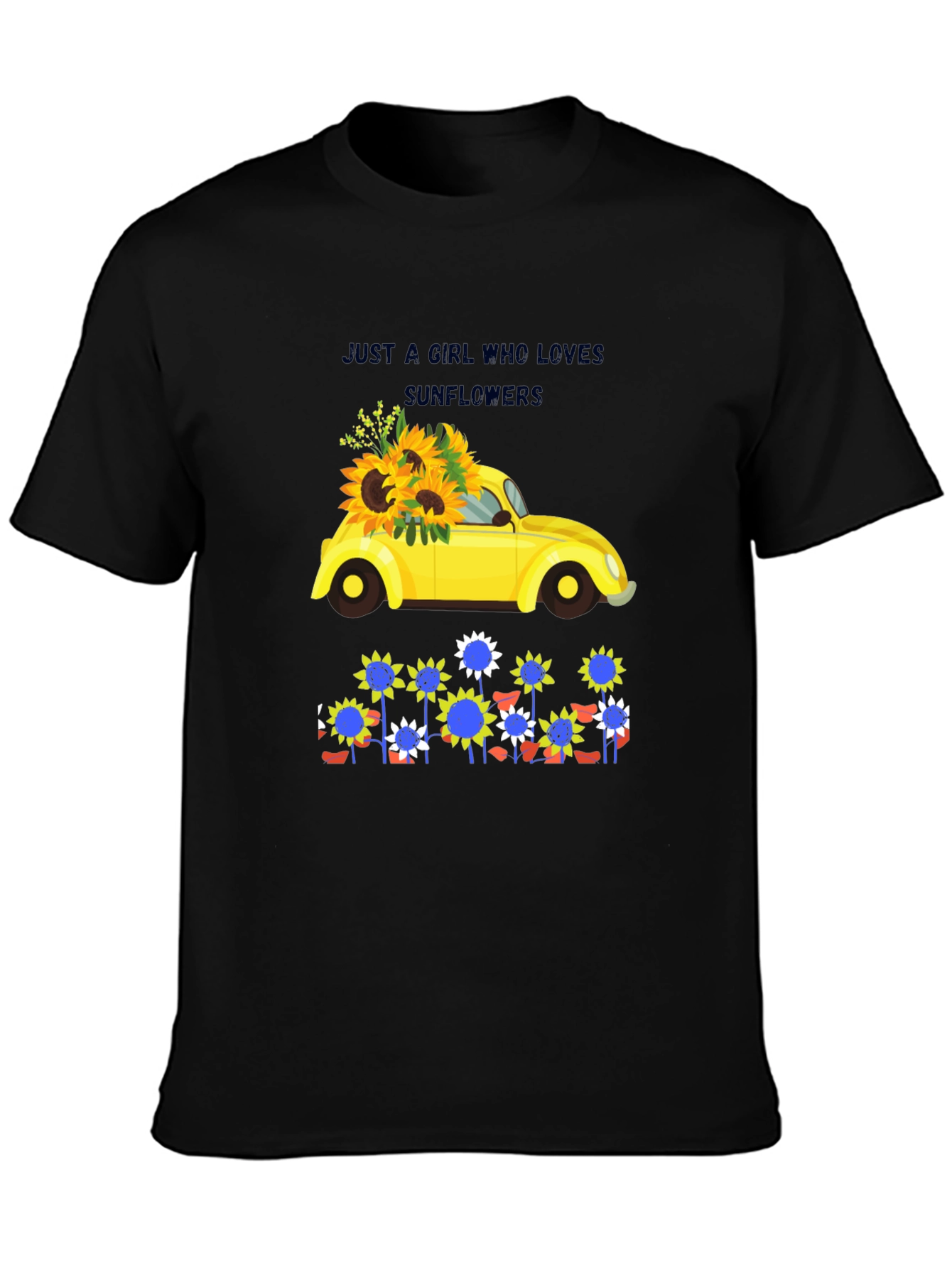 Sunflower Lover T-Shirt Cute Car Graphic Tee