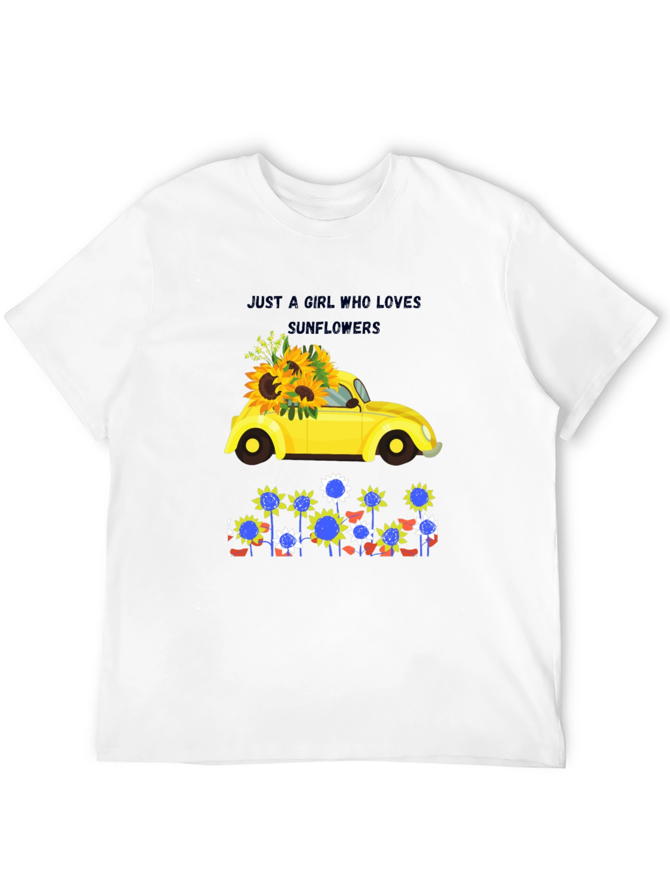 Sunflower Lover T-Shirt Cute Car Graphic Tee