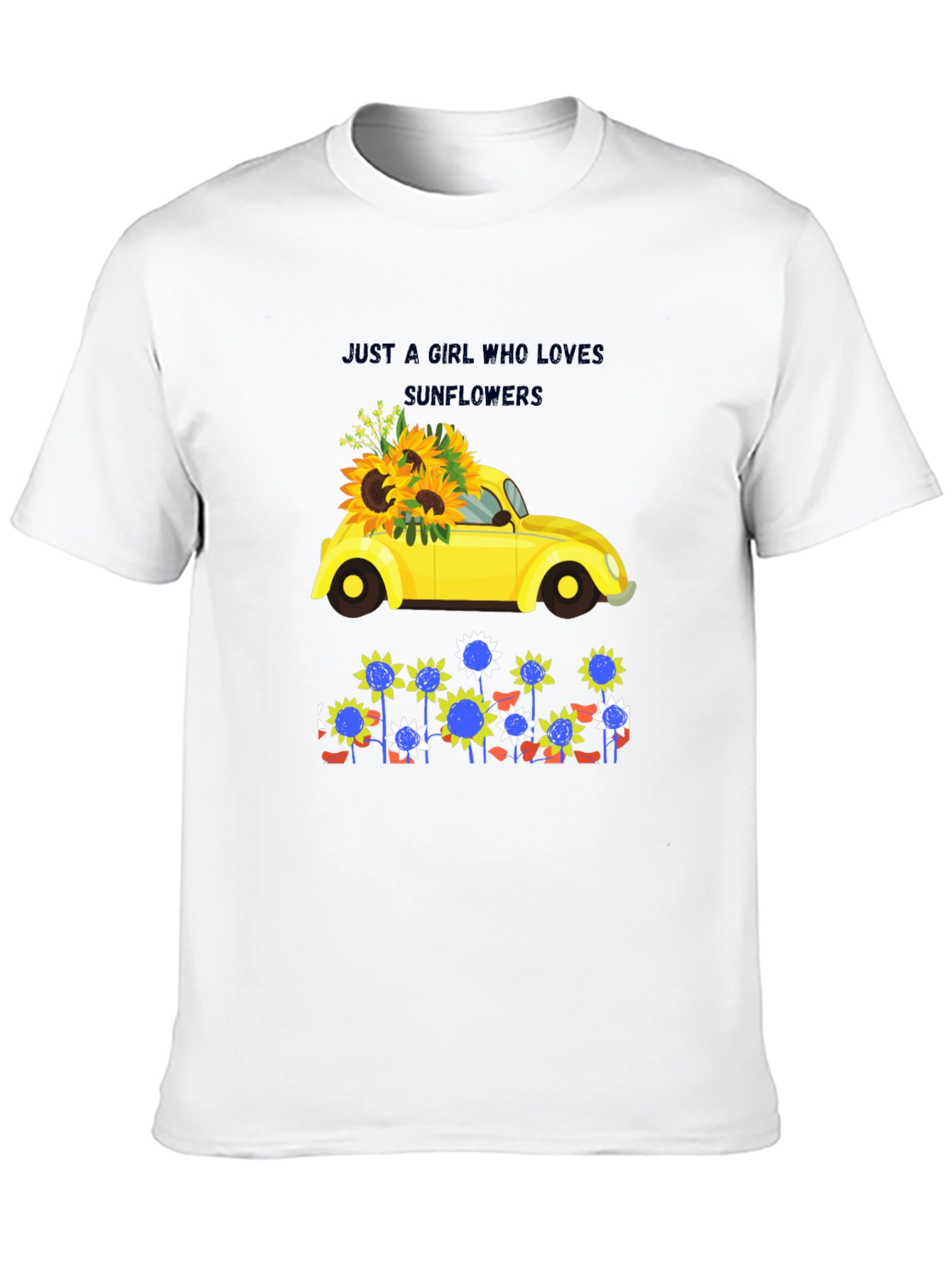 Sunflower Lover T-Shirt Cute Car Graphic Tee