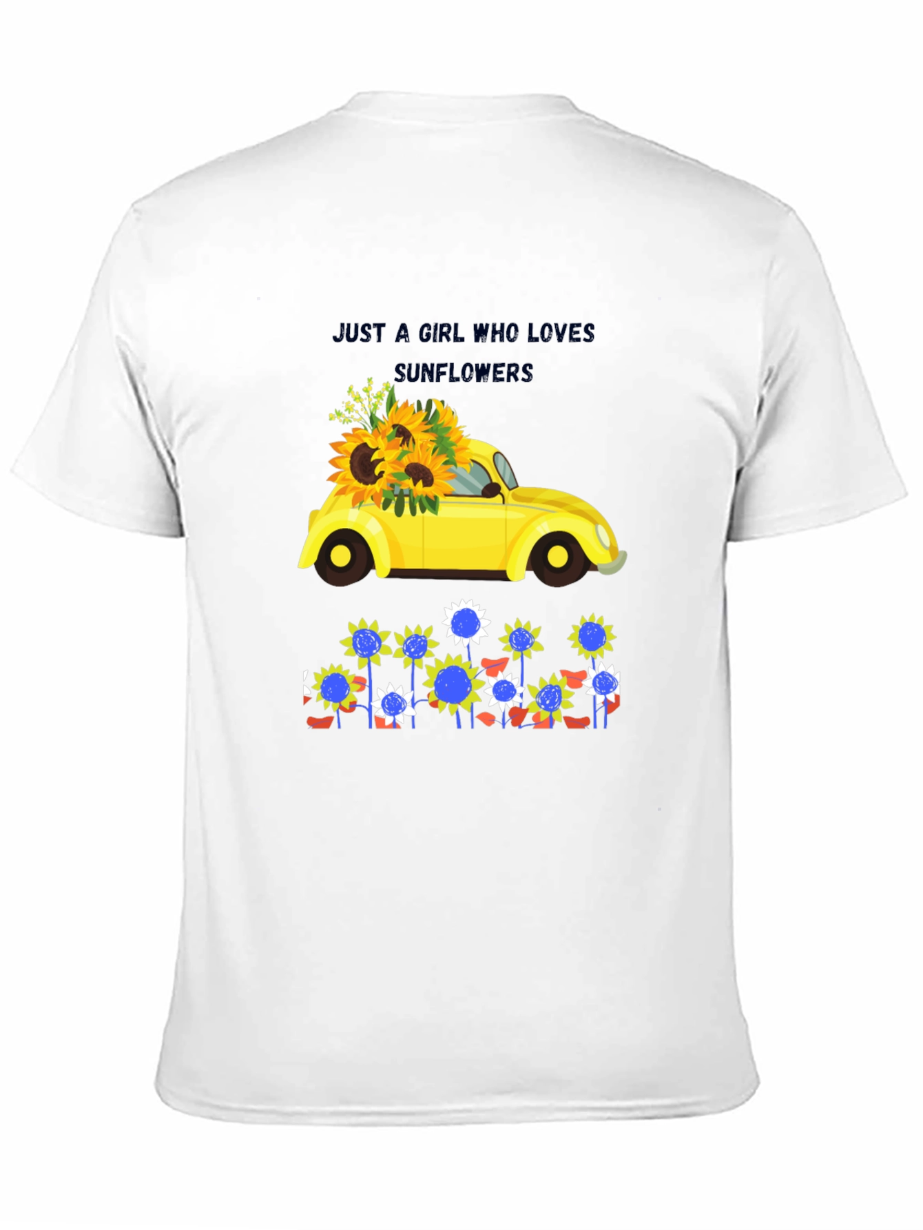 Sunflower Lover T-Shirt Cute Car Graphic Tee