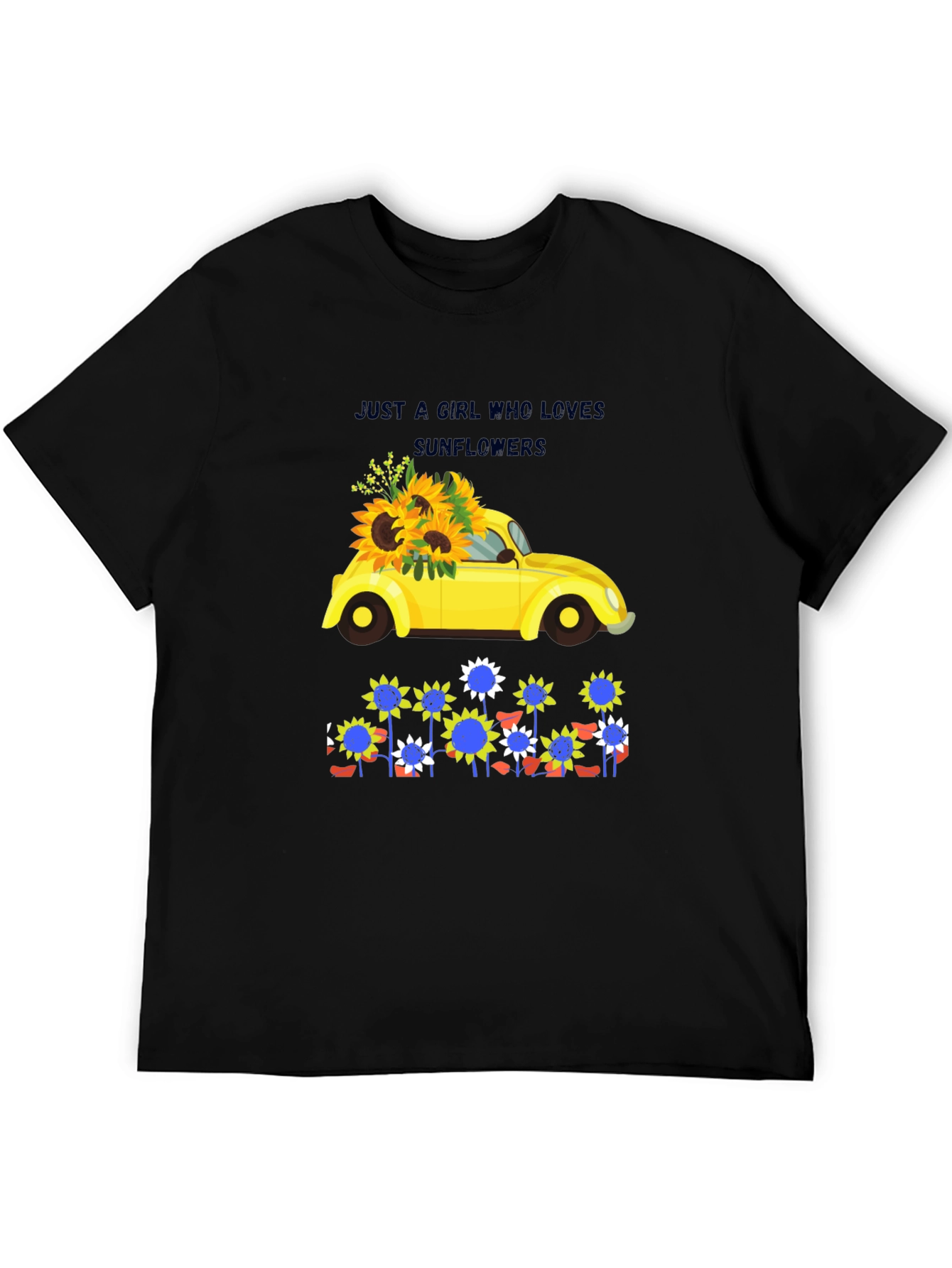 Sunflower Lover T-Shirt Cute Car Graphic Tee