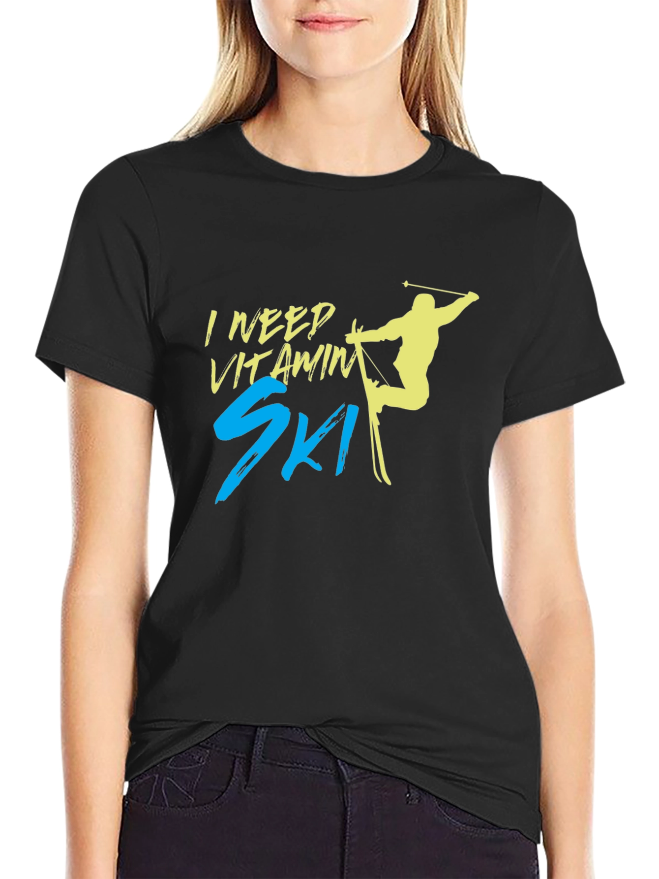 Vitamin Ski T-Shirt - Black Cotton Tee