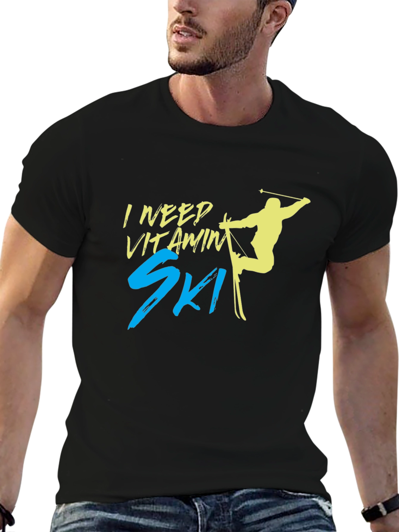 Vitamin Ski T-Shirt - Black Cotton Tee