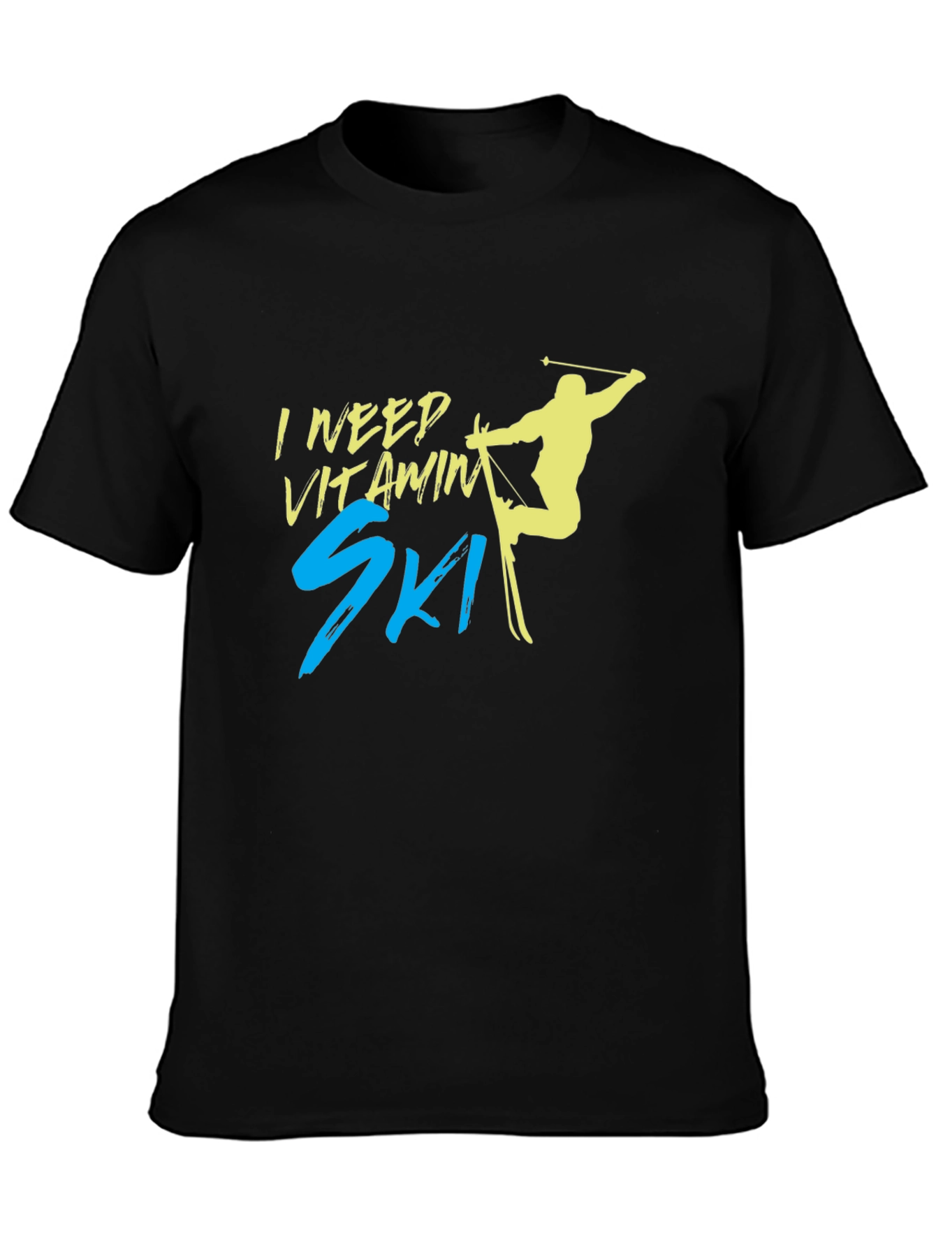 Vitamin Ski T-Shirt - Black Cotton Tee