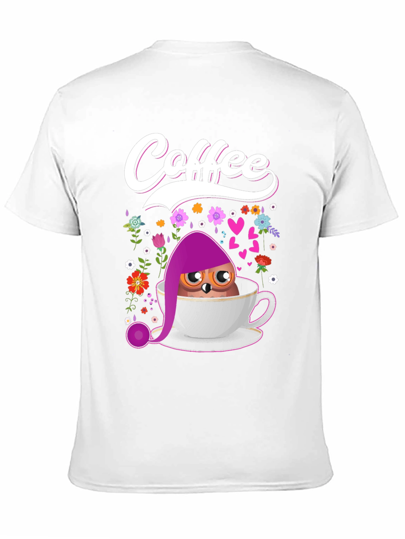 Coffee Owl T-Shirt - Cute Bird Design