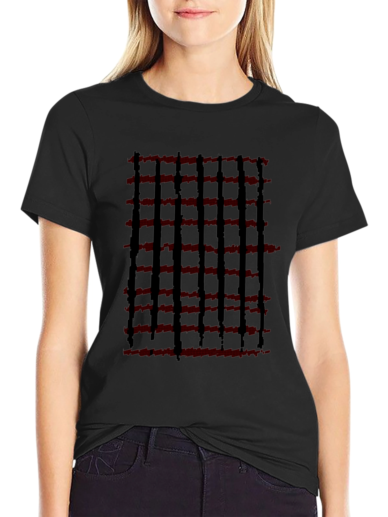 Urban Grid Tee - Stylish Black T-Shirt