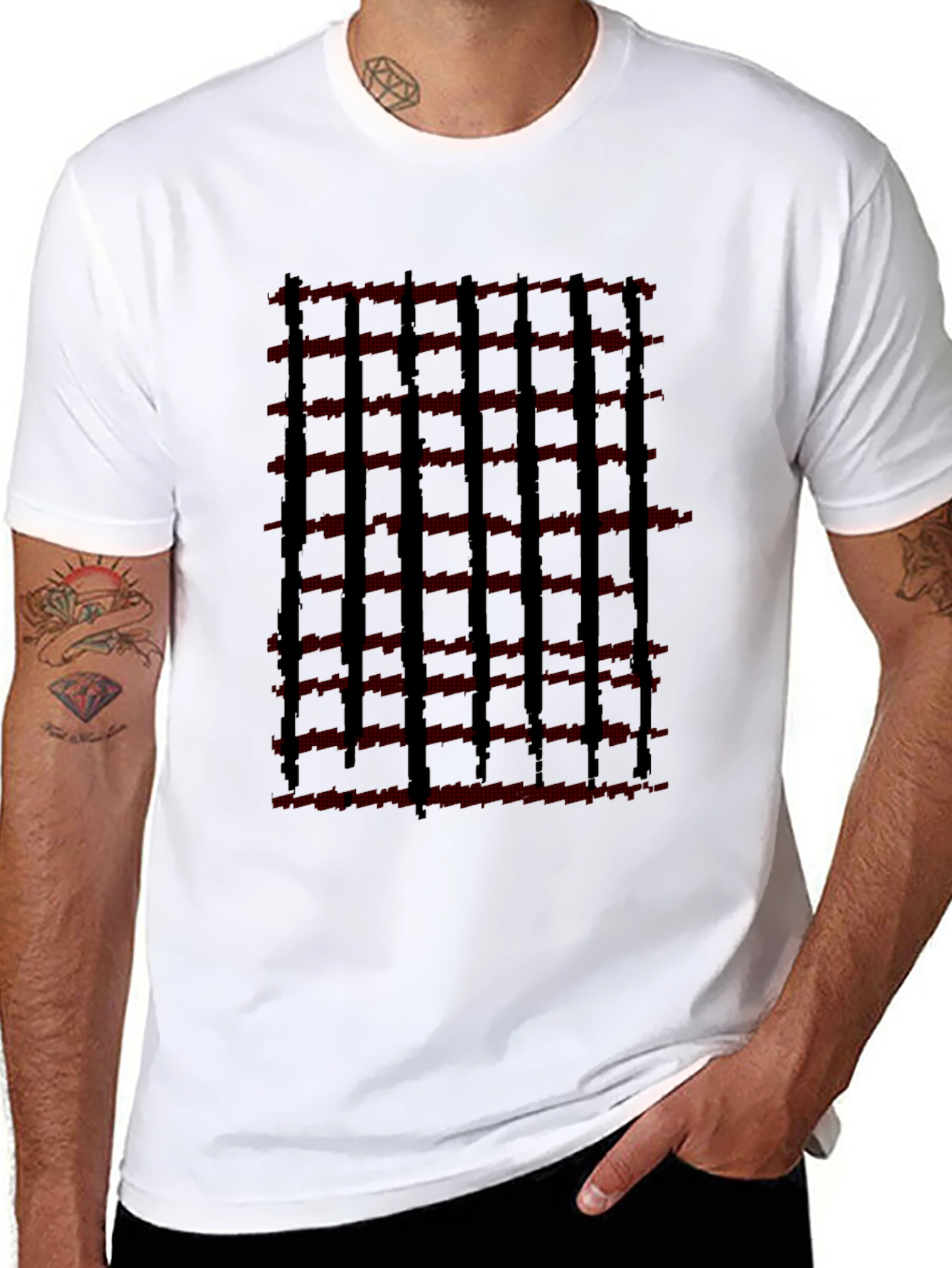 Urban Grid Tee - Stylish Black T-Shirt
