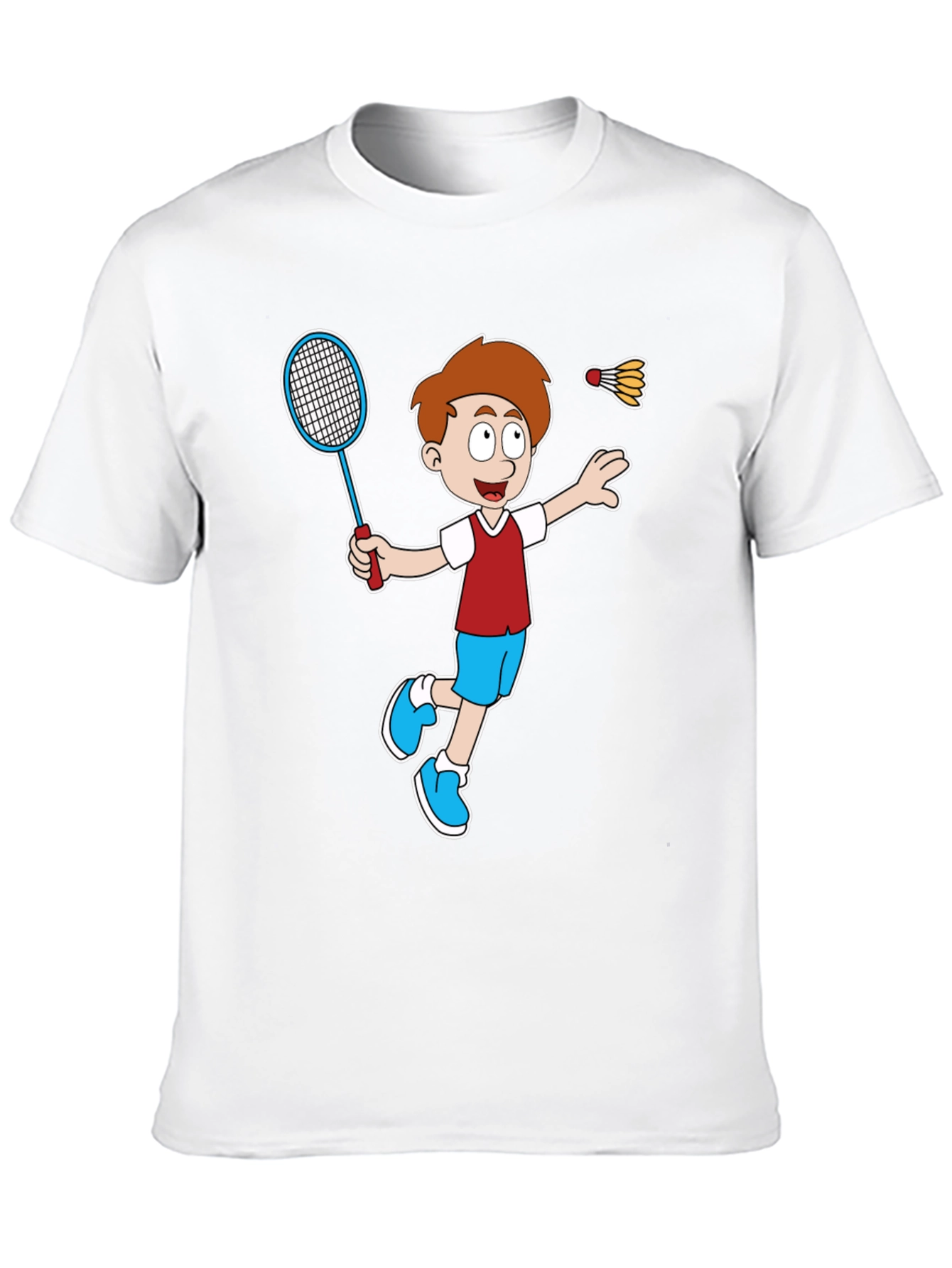 Cartoon Badminton Player Graphic Tee