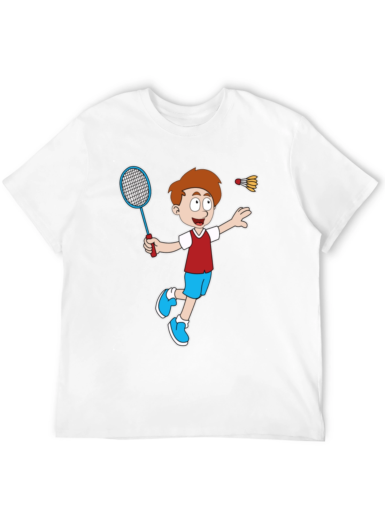 Cartoon Badminton Player Graphic Tee