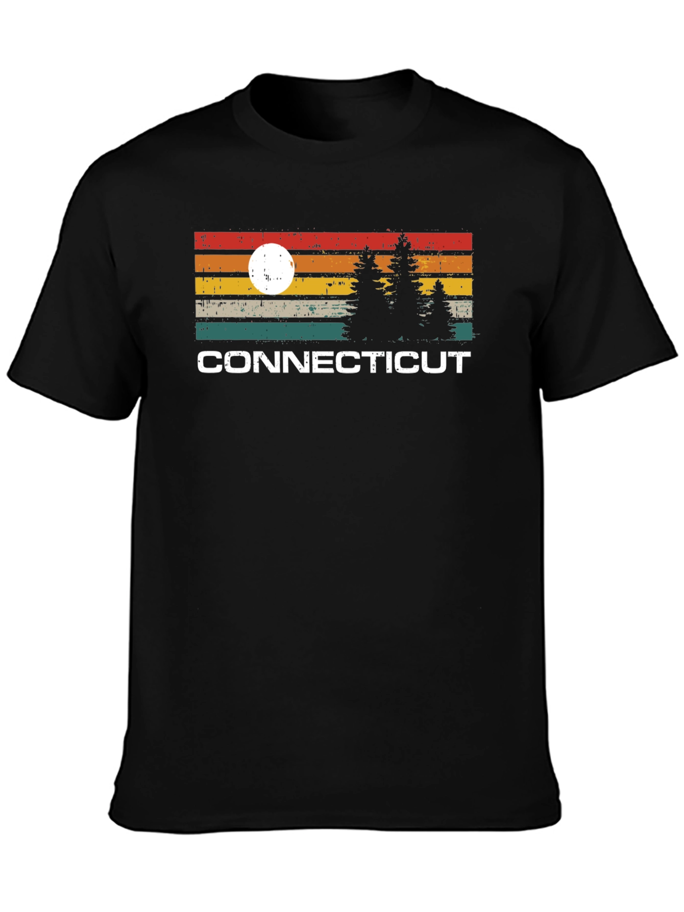 Connecticut Sunset Graphic Tee - Retro Style