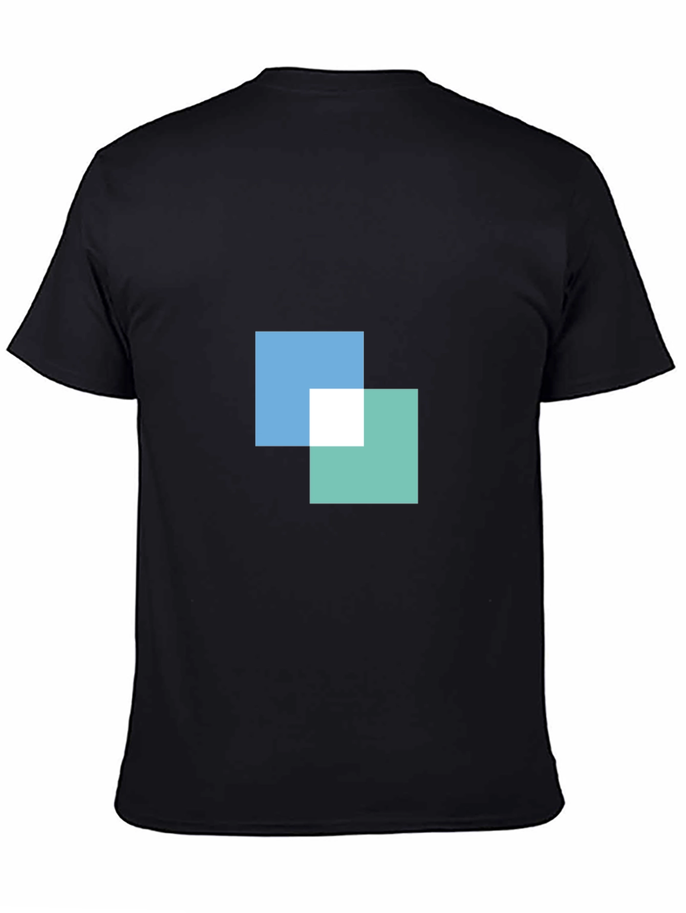 Modern Squares Graphic Black T-Shirt