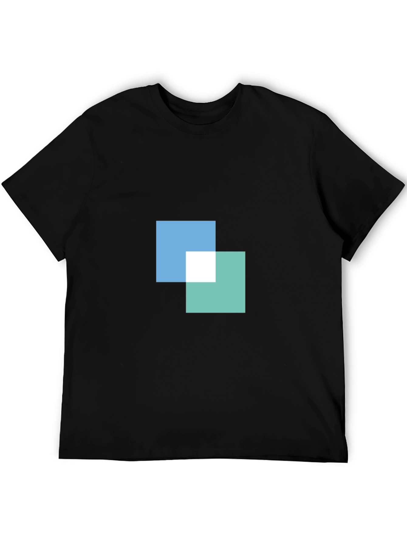 Modern Squares Graphic Black T-Shirt
