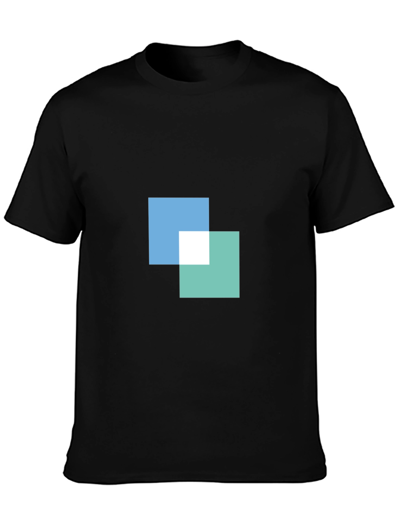 Modern Squares Graphic Black T-Shirt