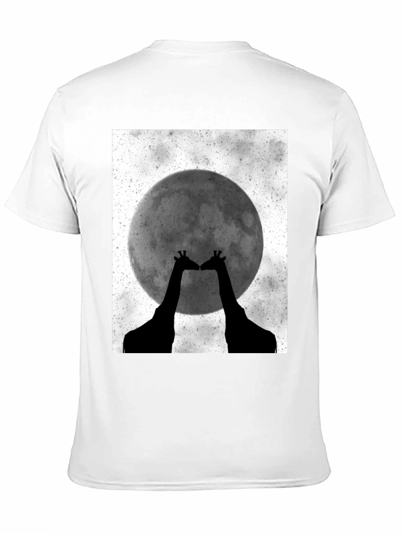 Giraffe Moon Graphic Tee - Black Cotton T-Shirt