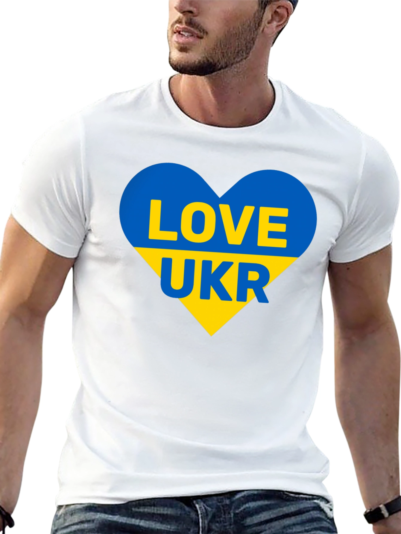 Love Ukraine T-Shirt - Heart Flag Design