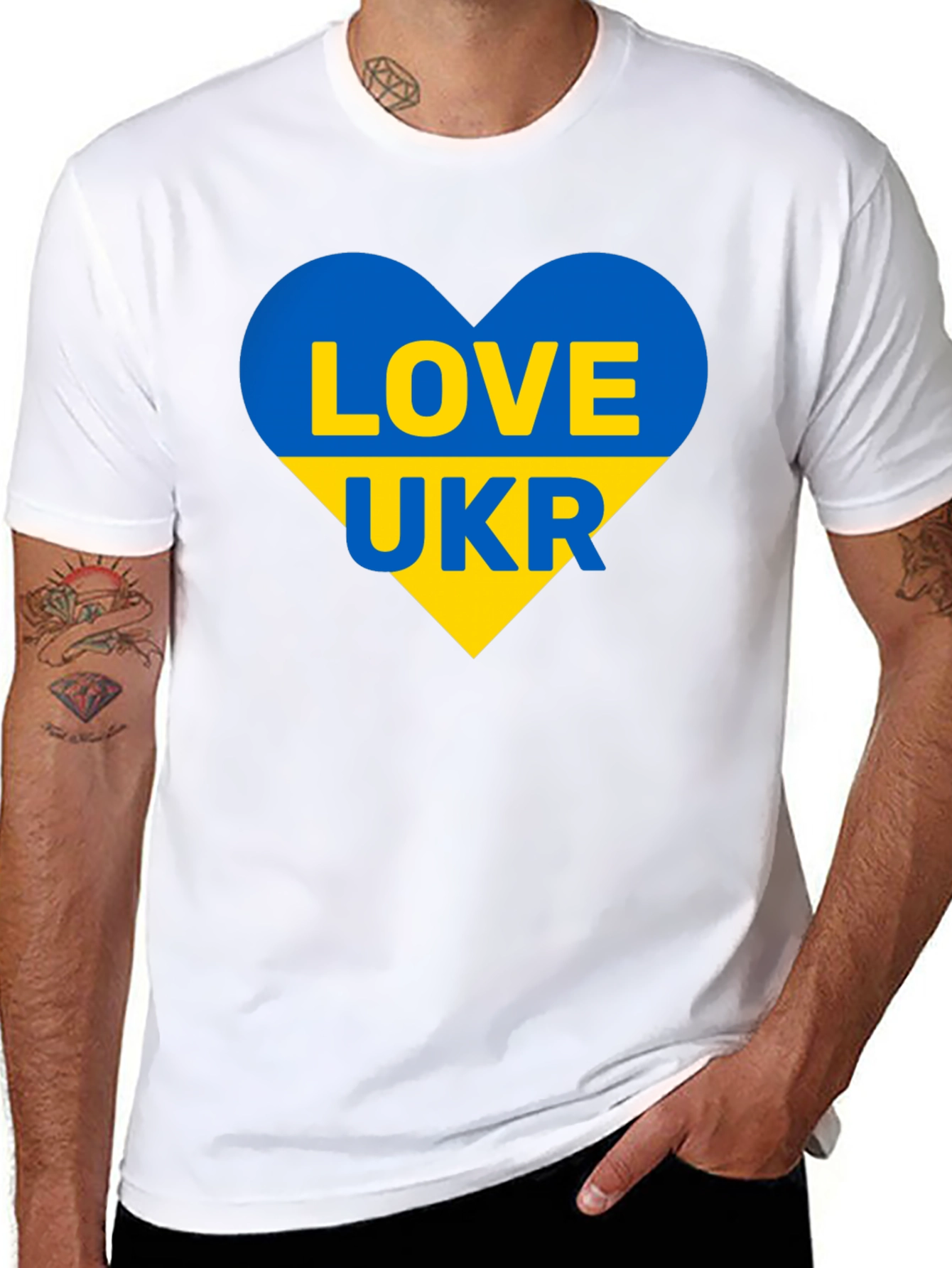 Love Ukraine T-Shirt - Heart Flag Design